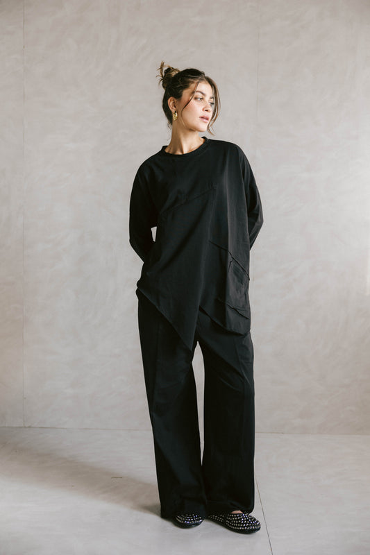 Unfinished cotton set - black