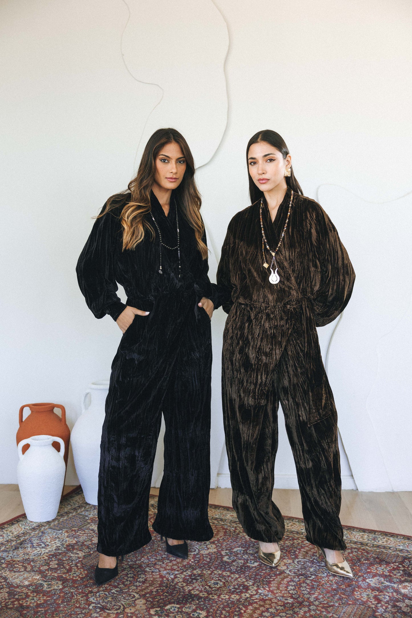 VELVET JUMPSUIT - BLACK