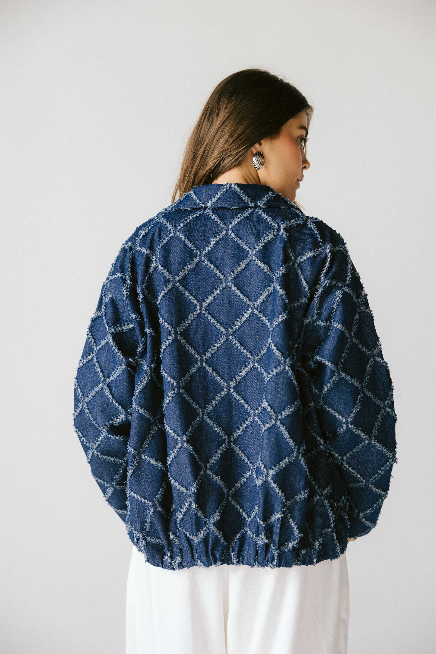 Textured denim jacket