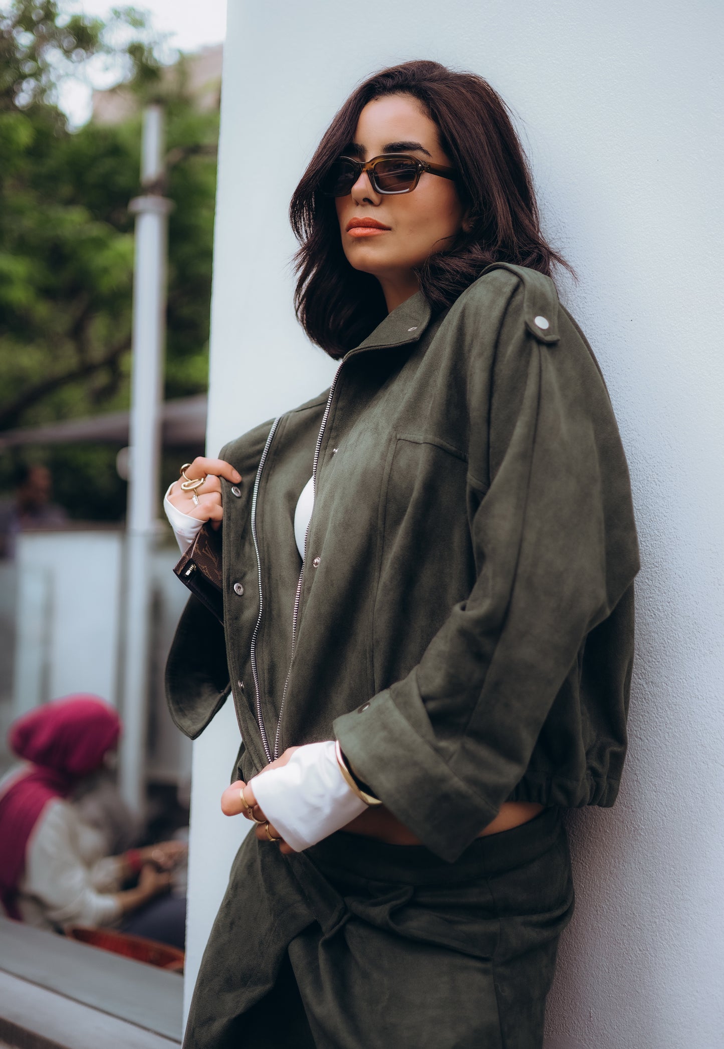 The relax suede set - OLIVE