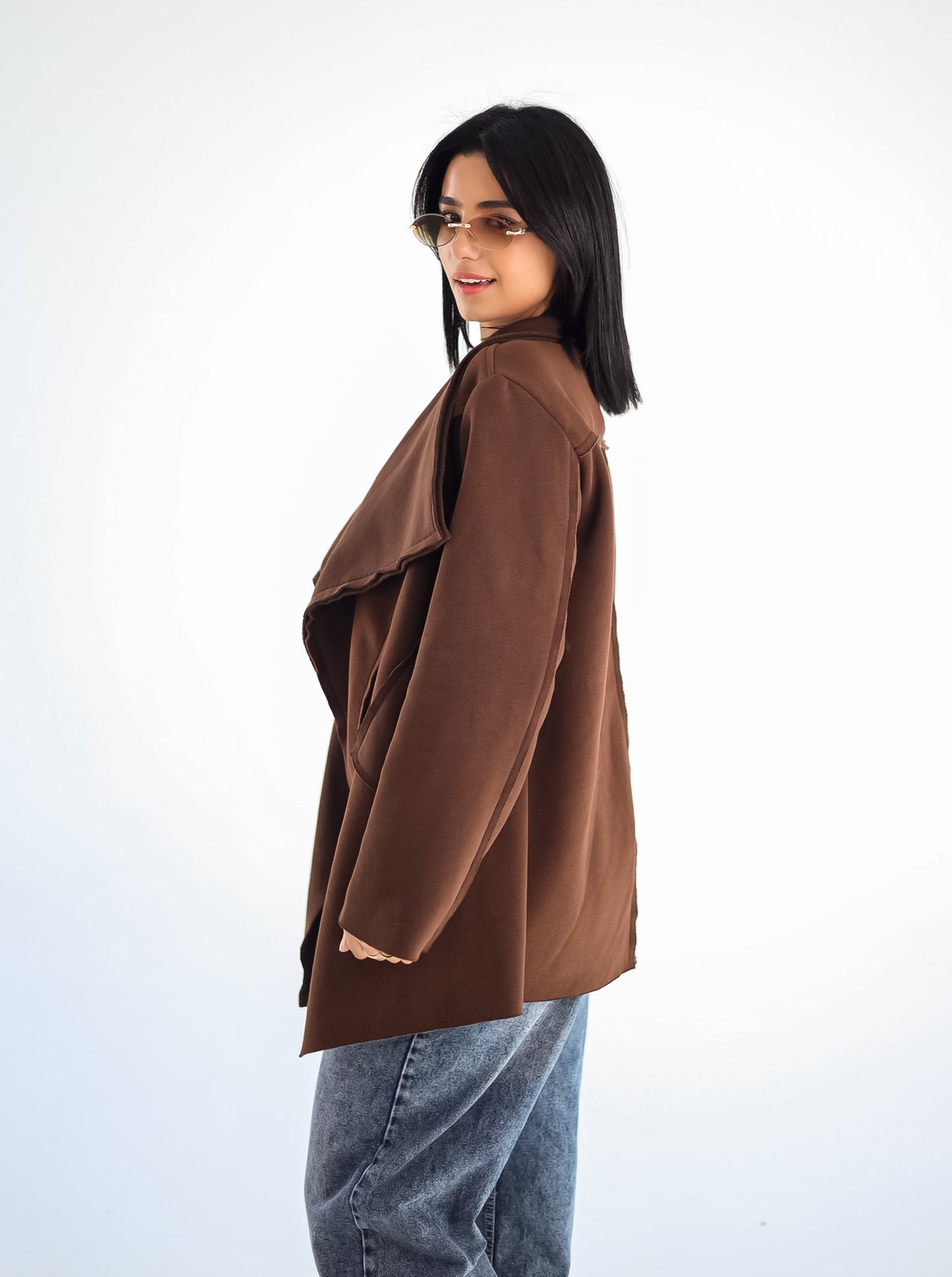 Unfinished Milton cardigan - BROWN