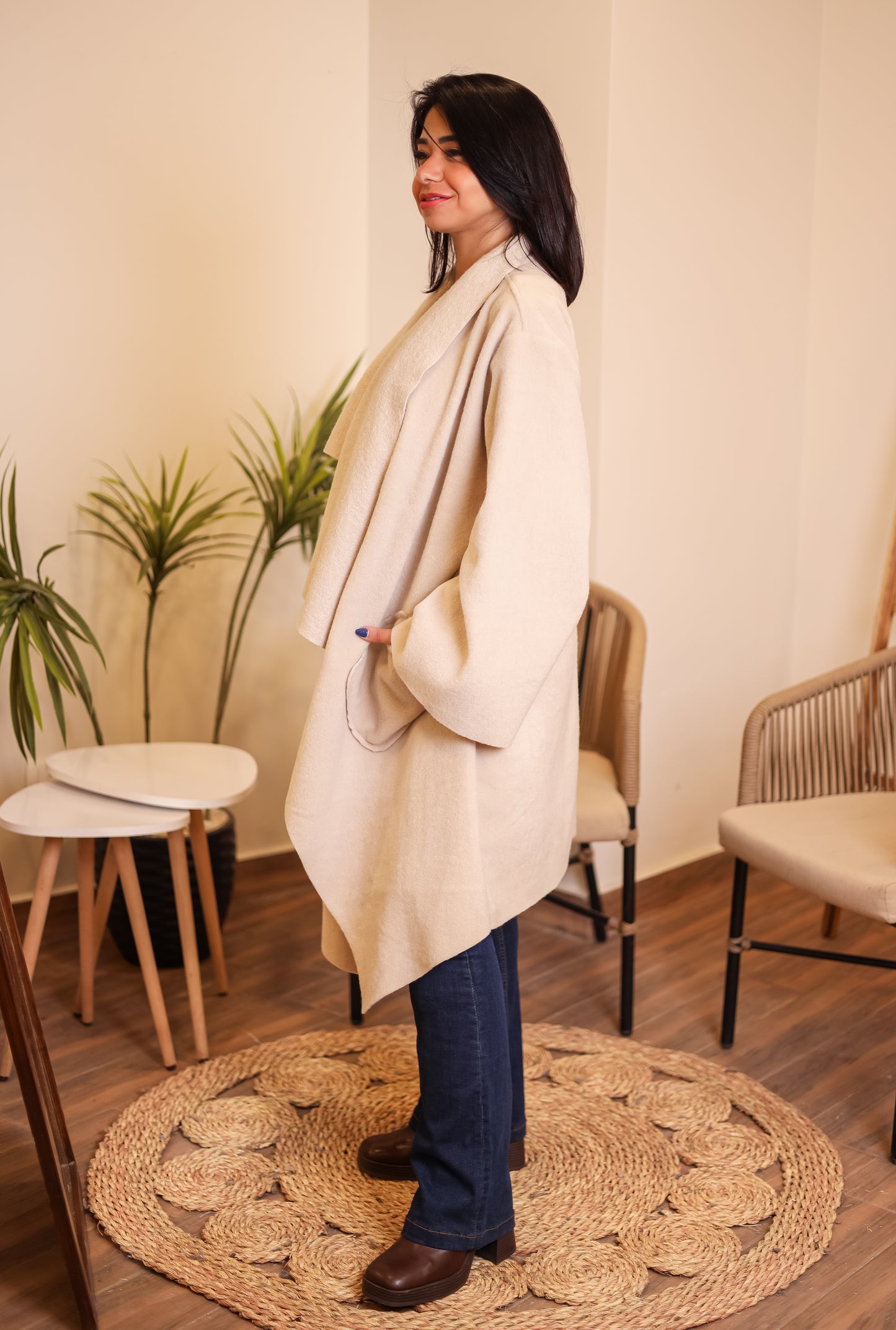 THE VELA WRAP COAT - BEIGE