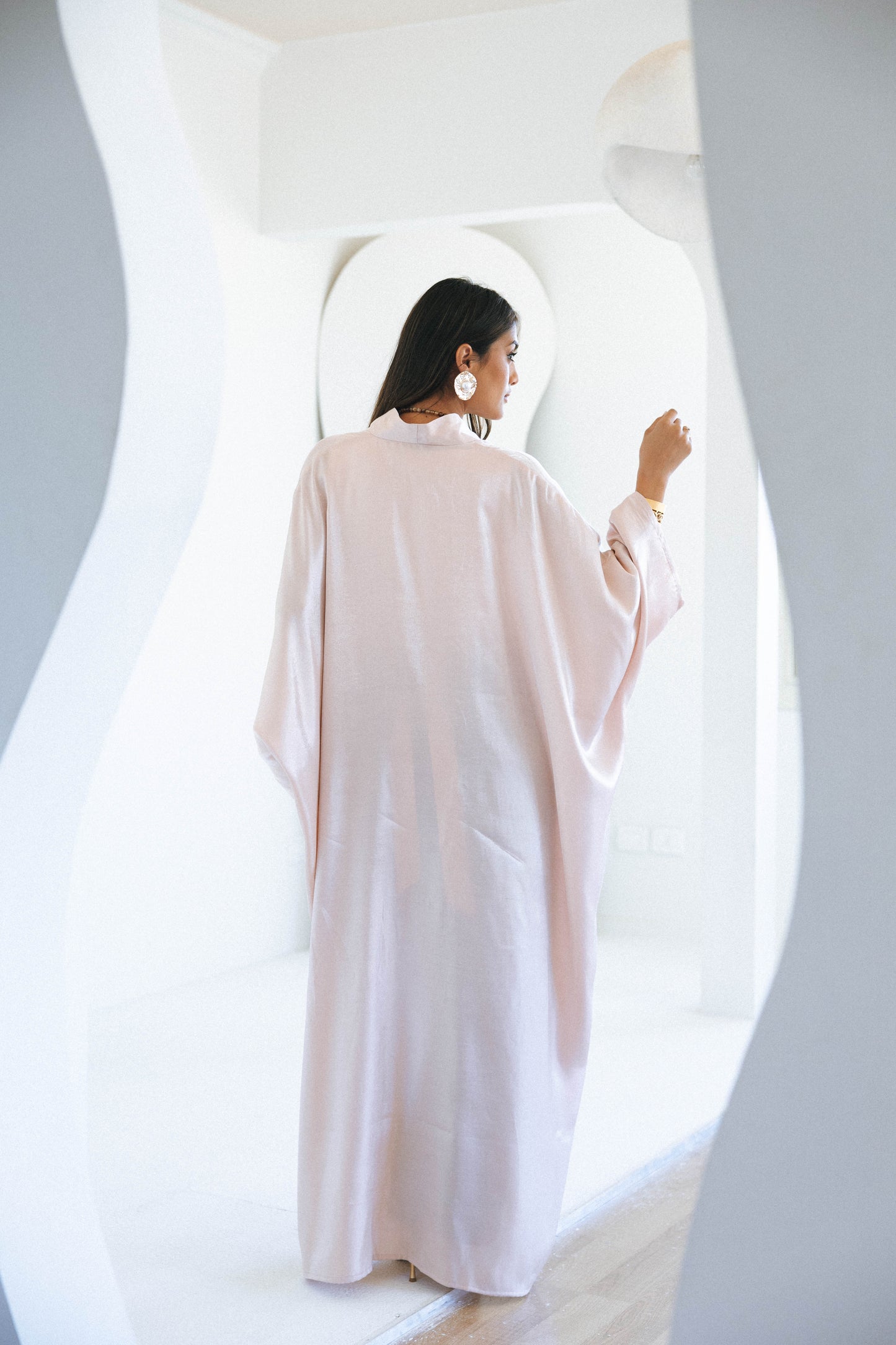 VELOUR FLOW KAFTAN - NUDE