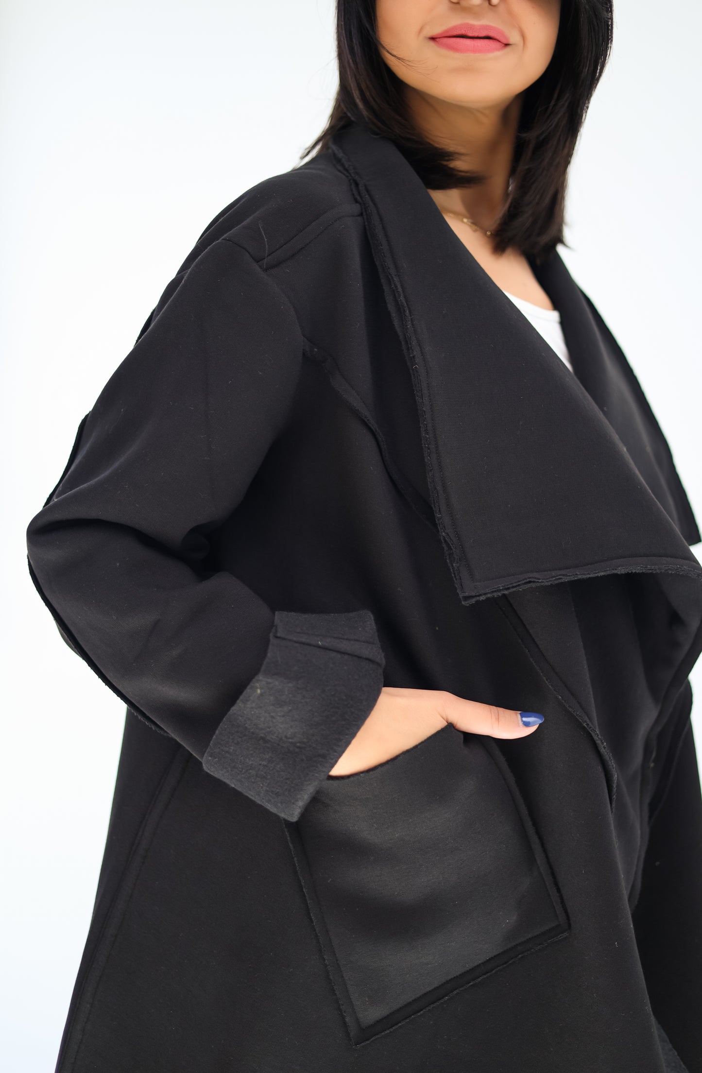 Unfinished Milton cardigan - BLACK