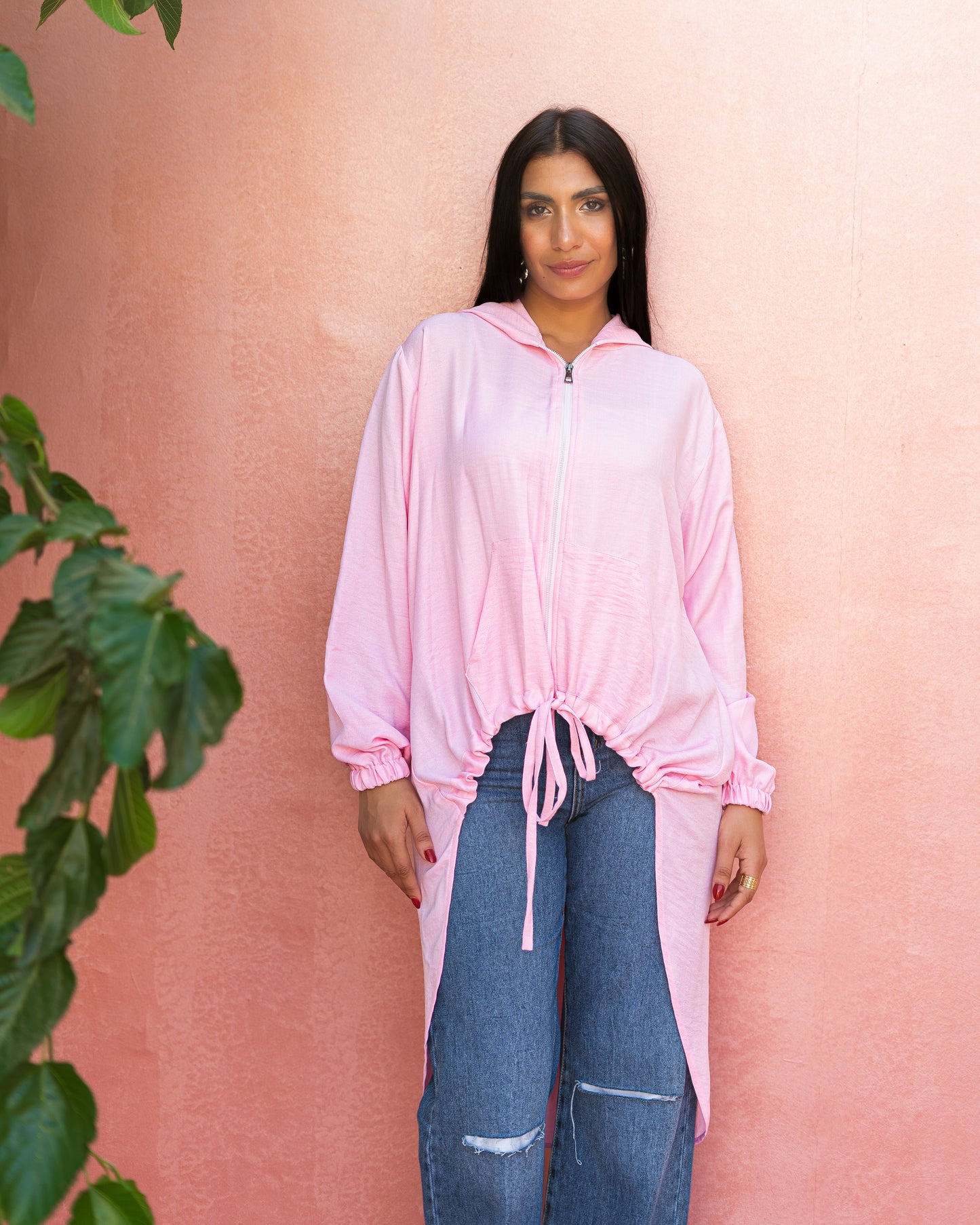 High law zipper cardigan