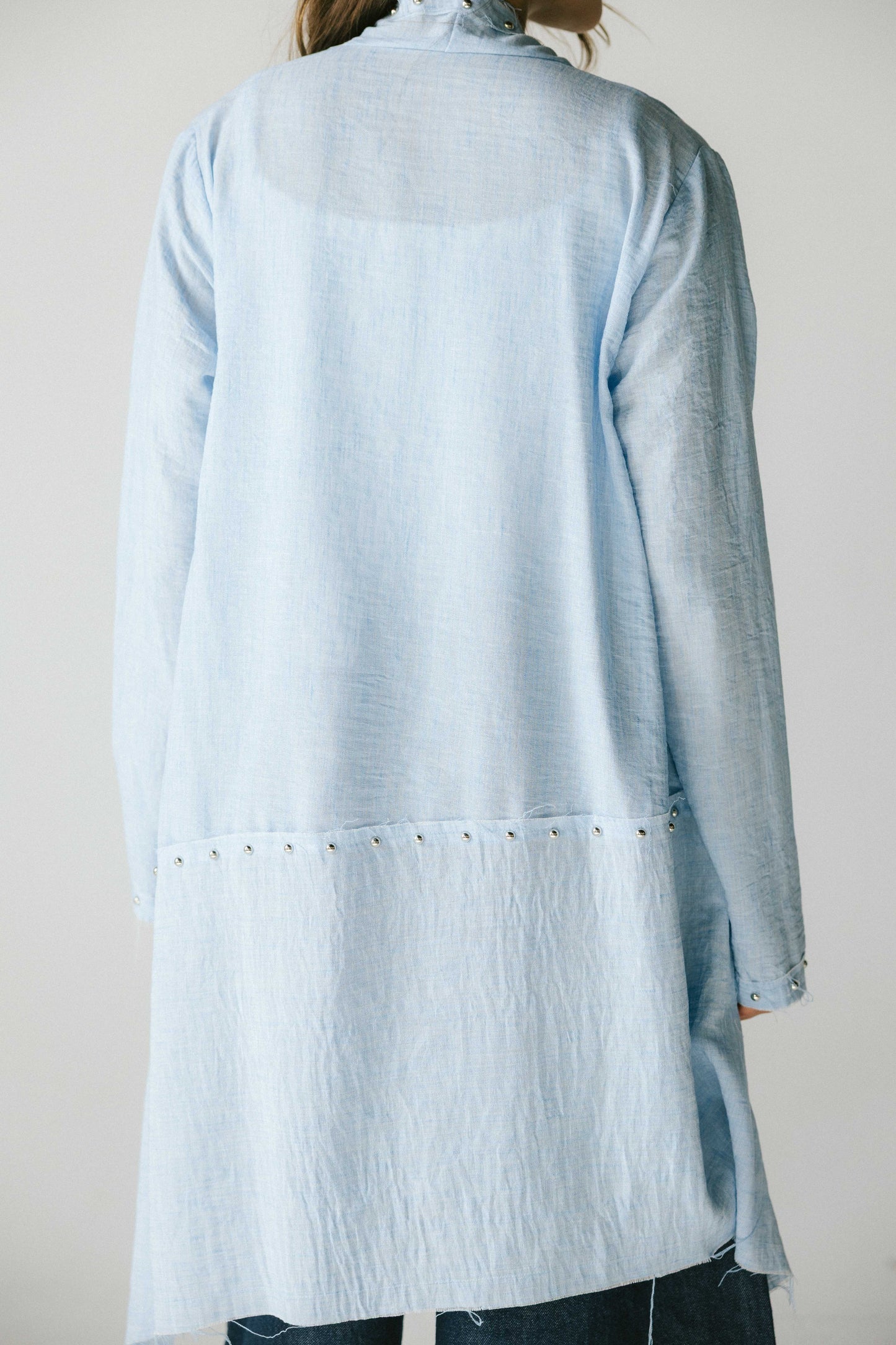 Studded asymmetric cardigan