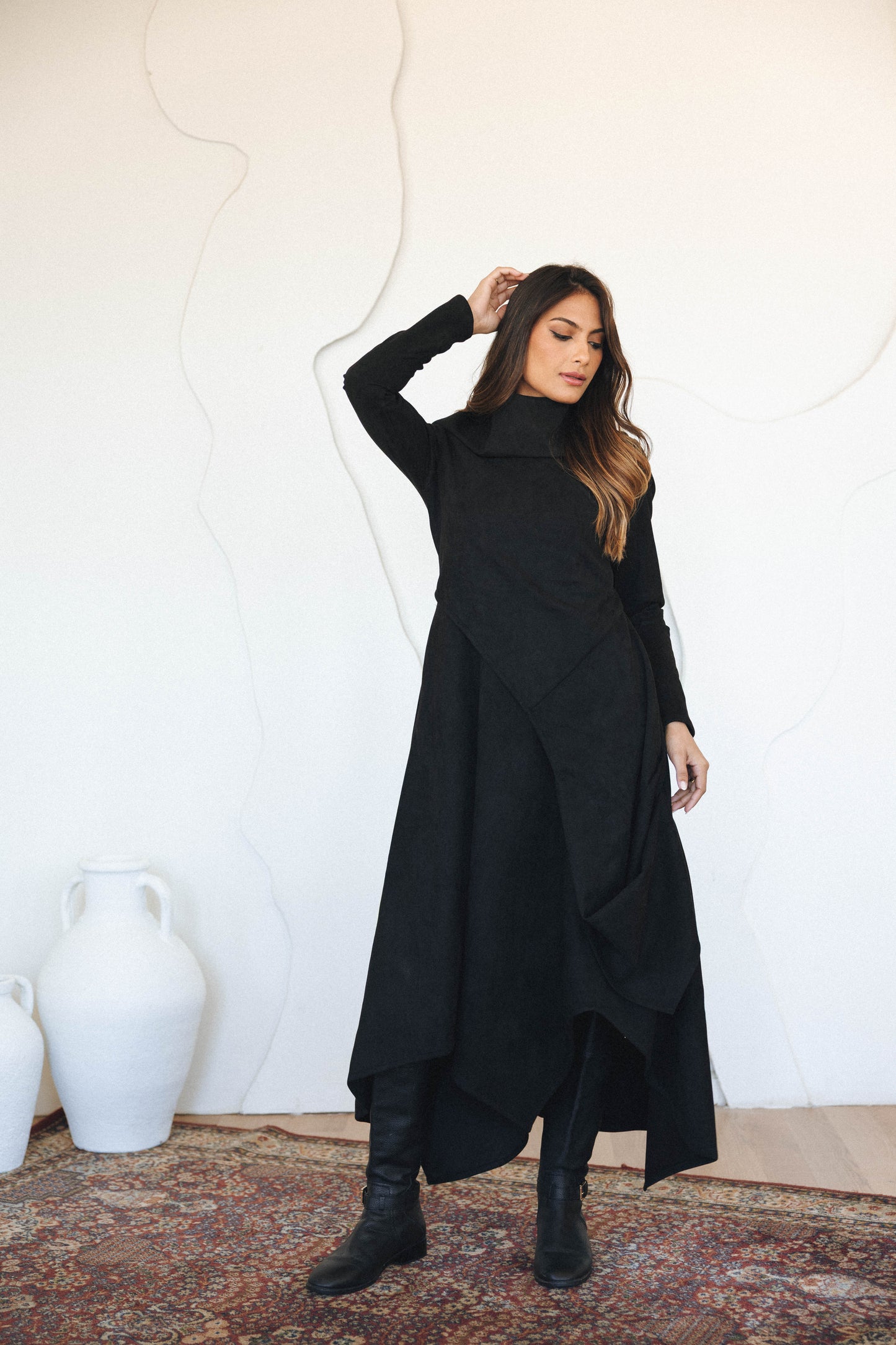 ASYMMETRICAL DRESS - BLACK