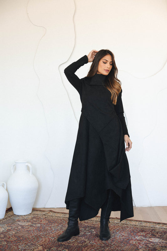 ASYMMETRICAL DRESS - BLACK