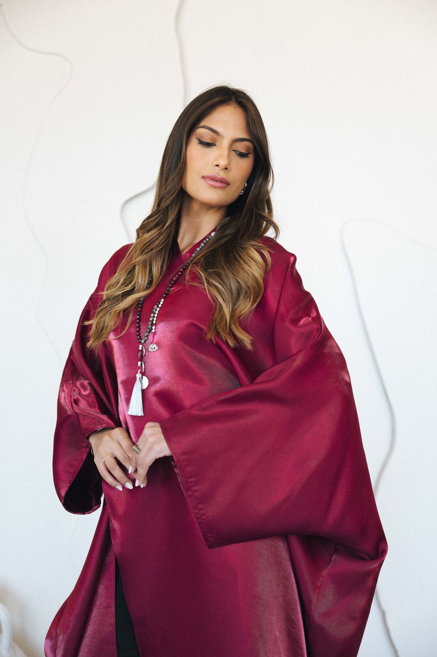 Velour Flow Kaftan - MAROON