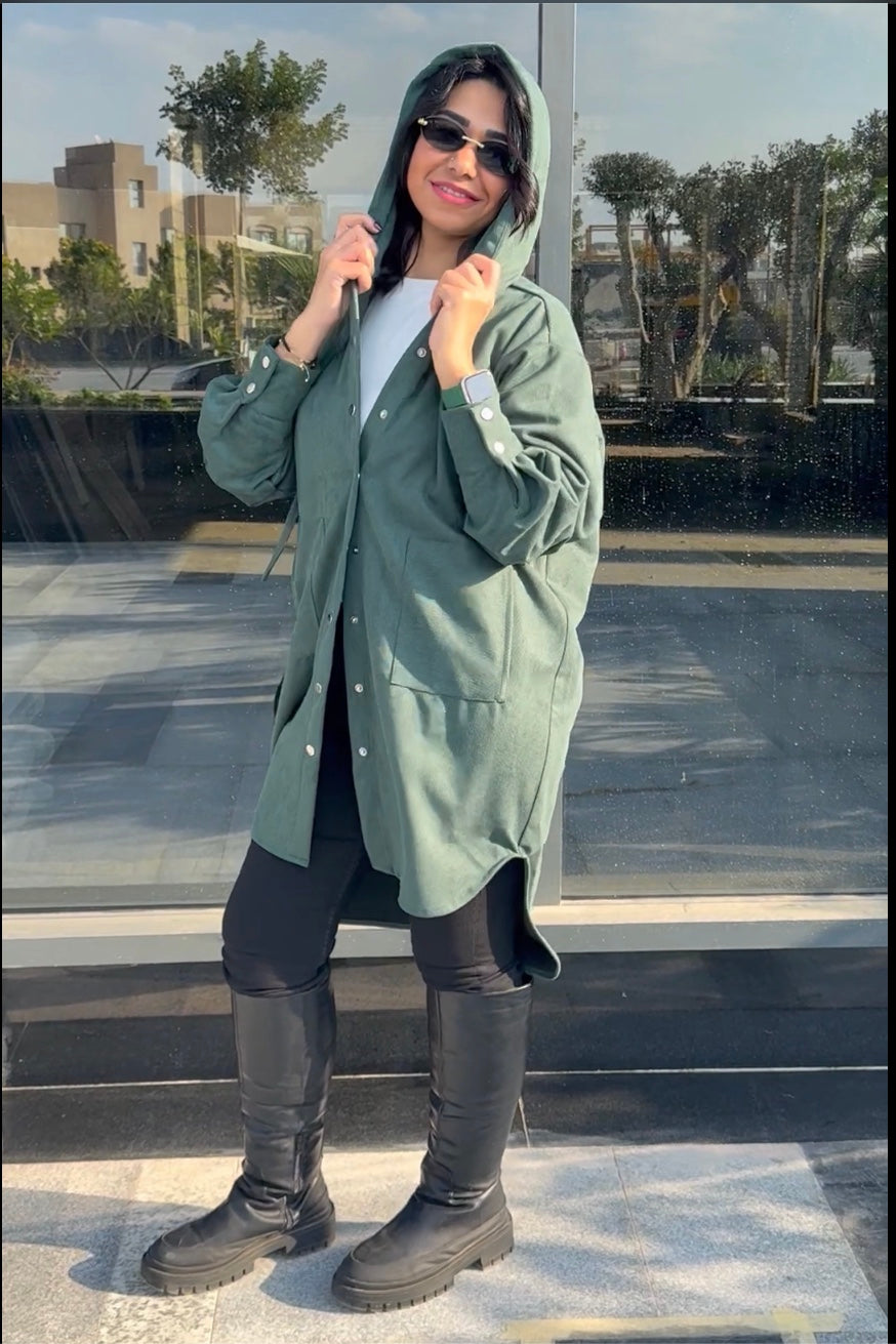 The striped suede oversized shirt