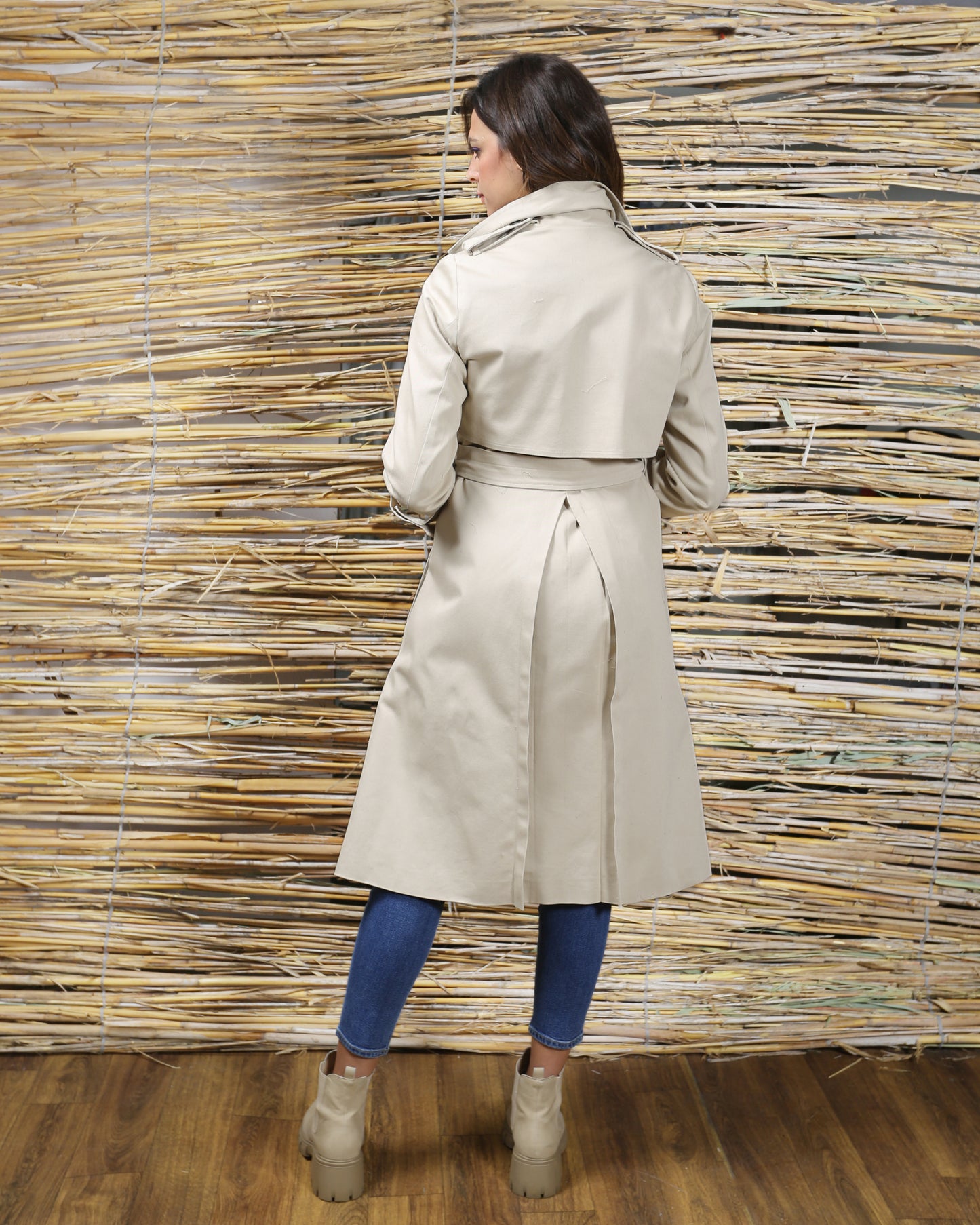 Asymmetric trench coat