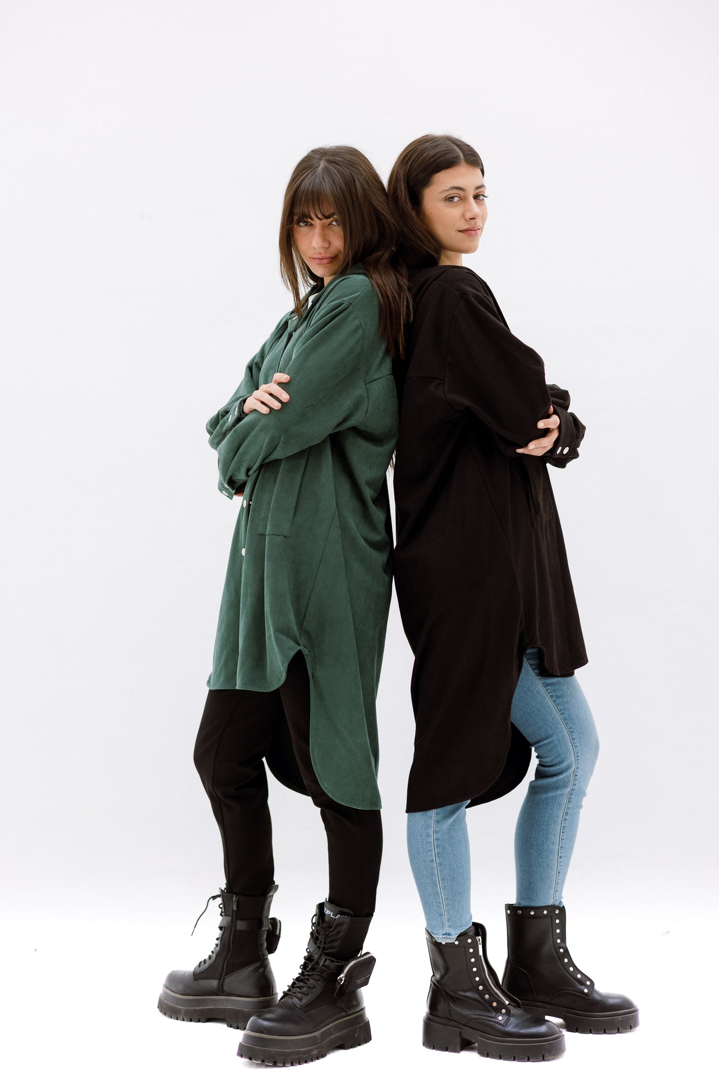 The striped suede oversized shirt