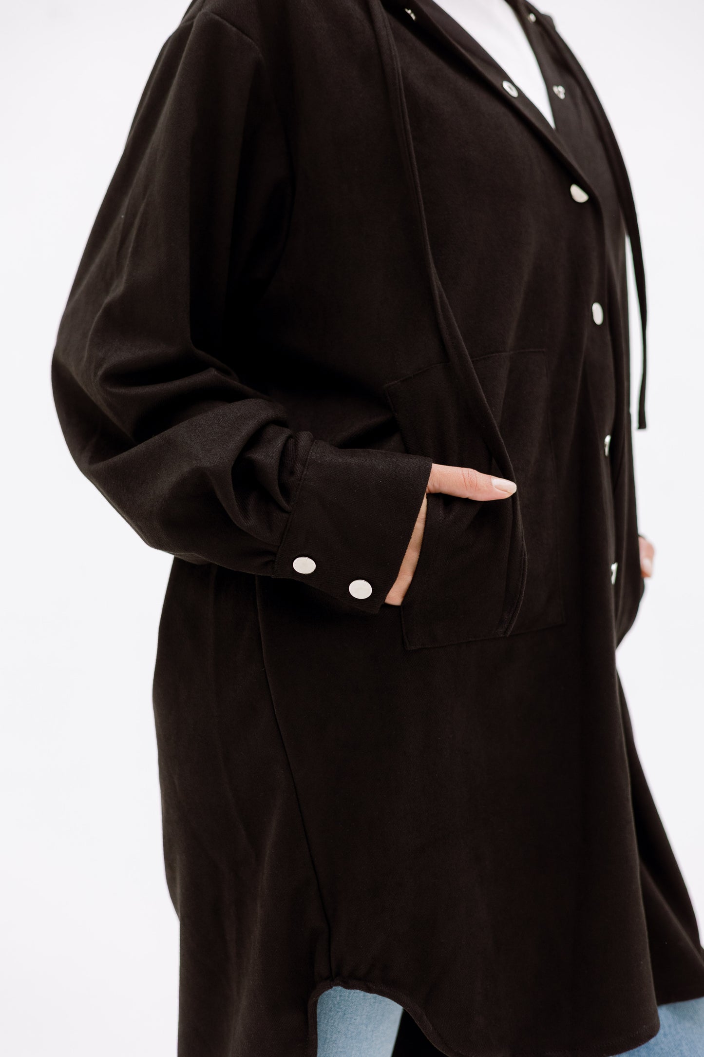 The striped suede oversized shirt