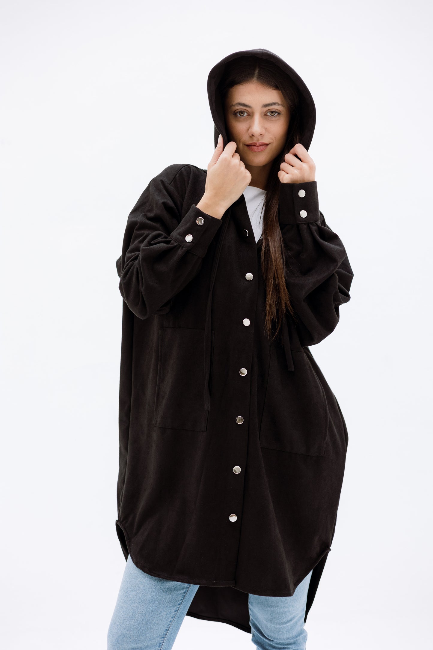 The striped suede oversized shirt