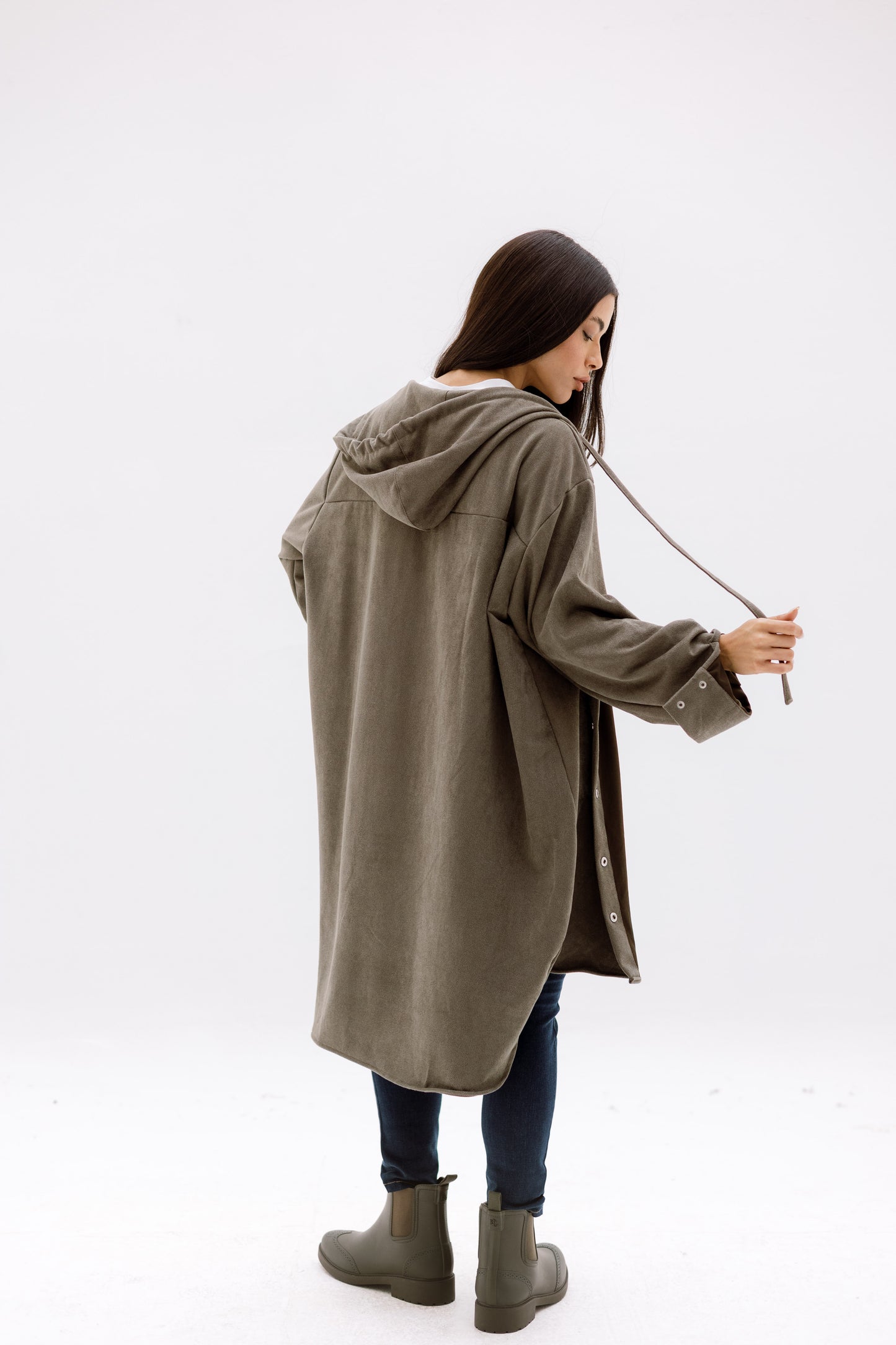 The striped suede oversized shirt