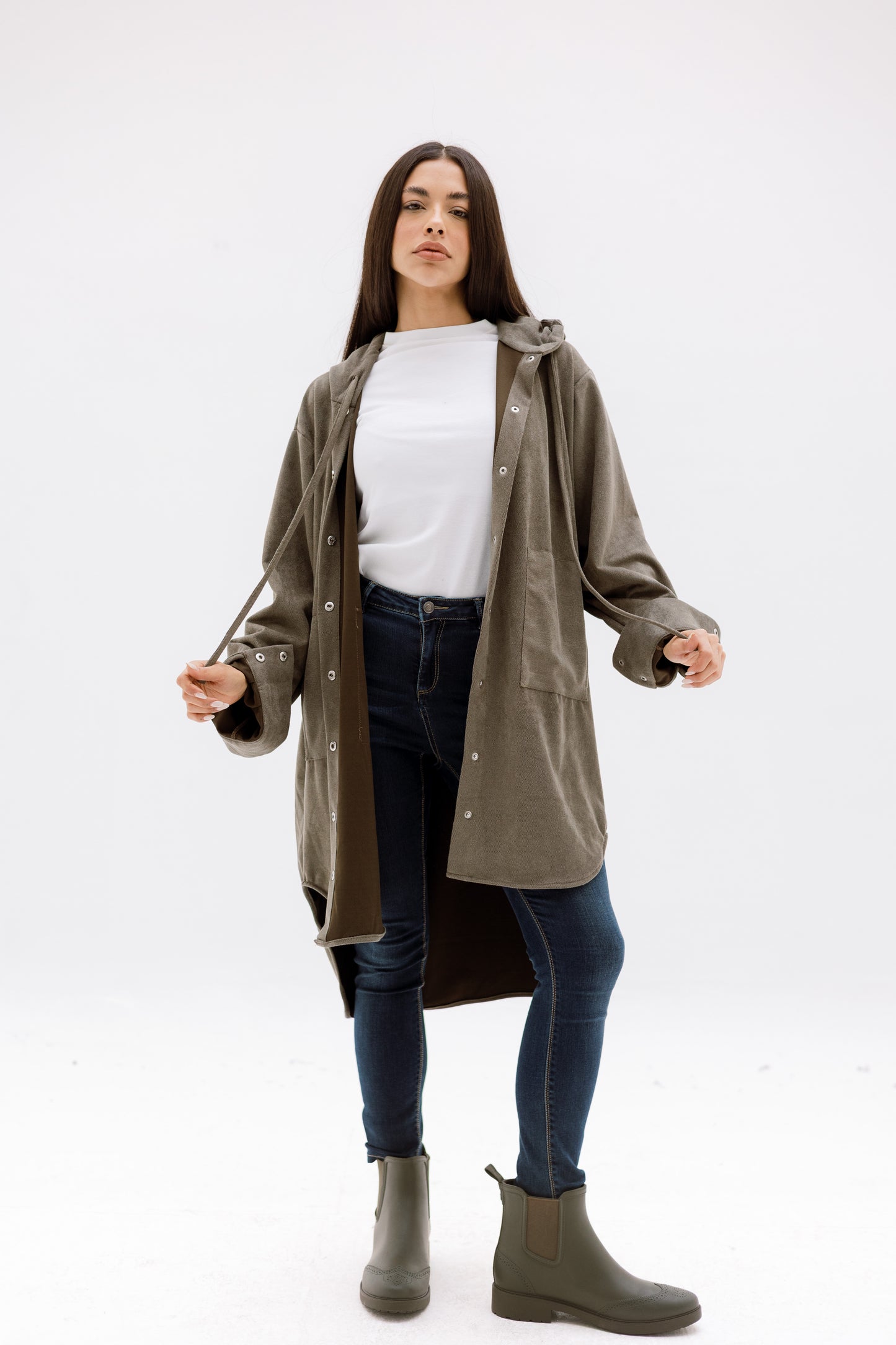 The striped suede oversized shirt