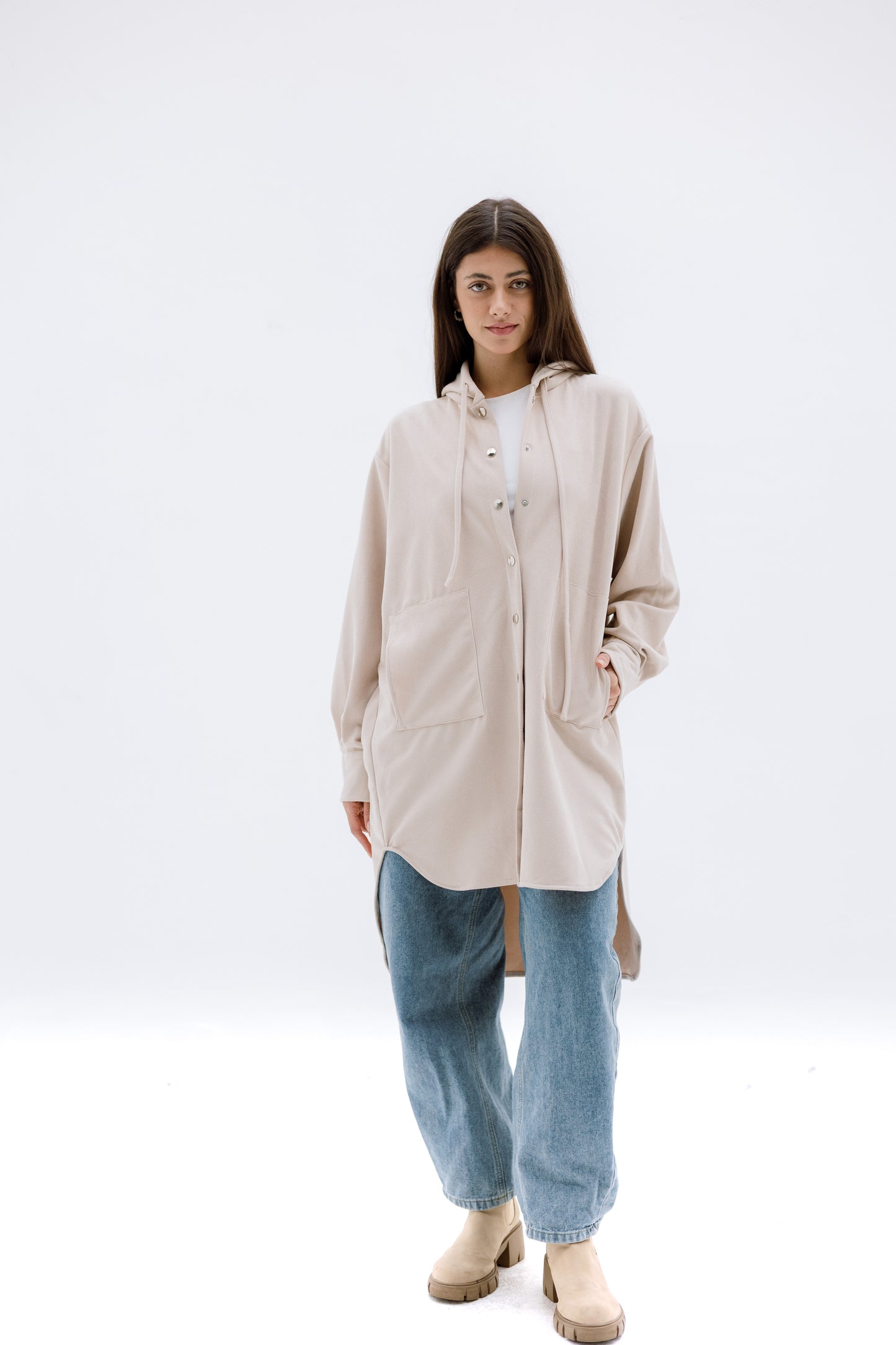 The striped suede oversized shirt