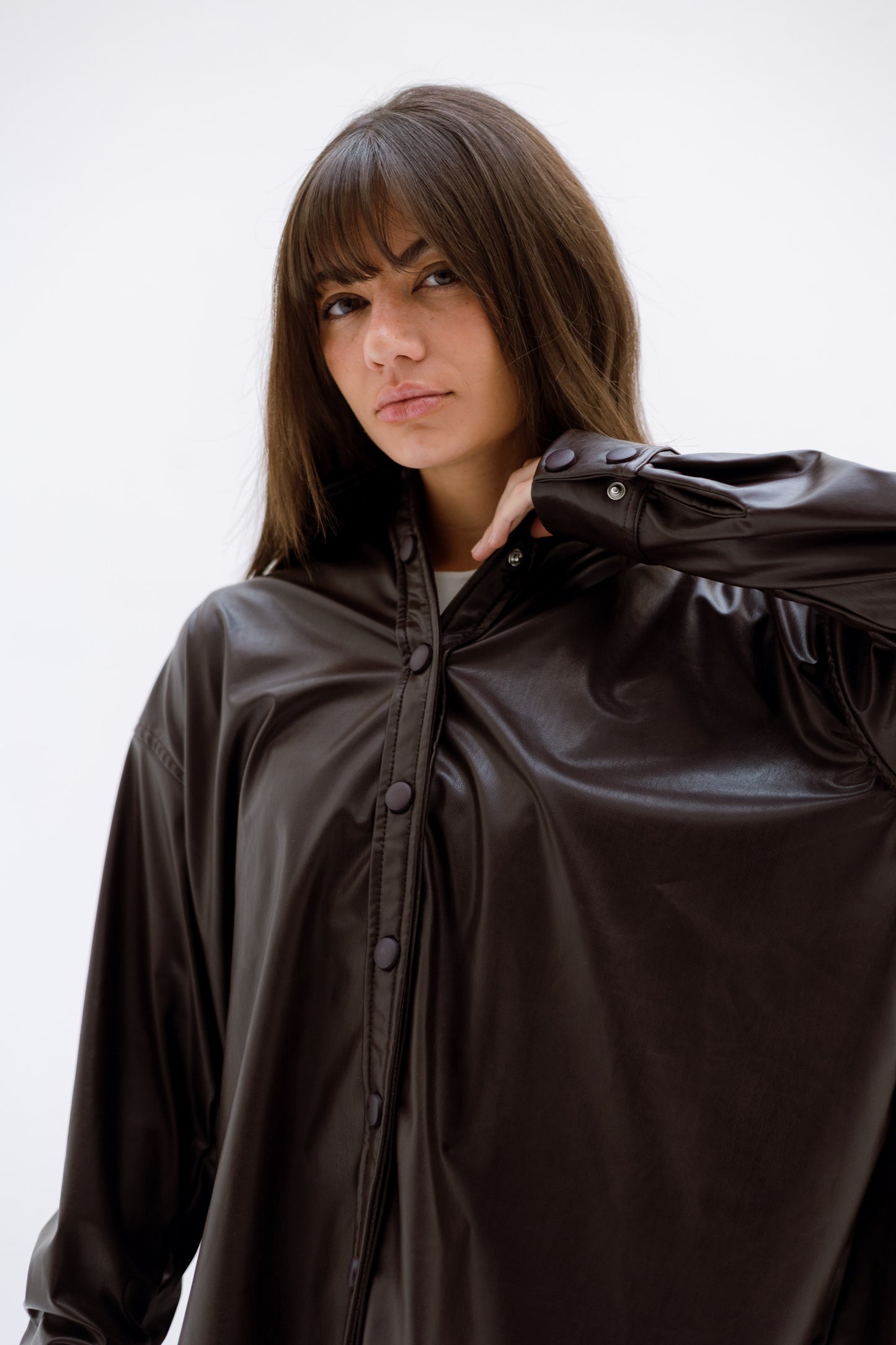 The leather fringes set - BROWN