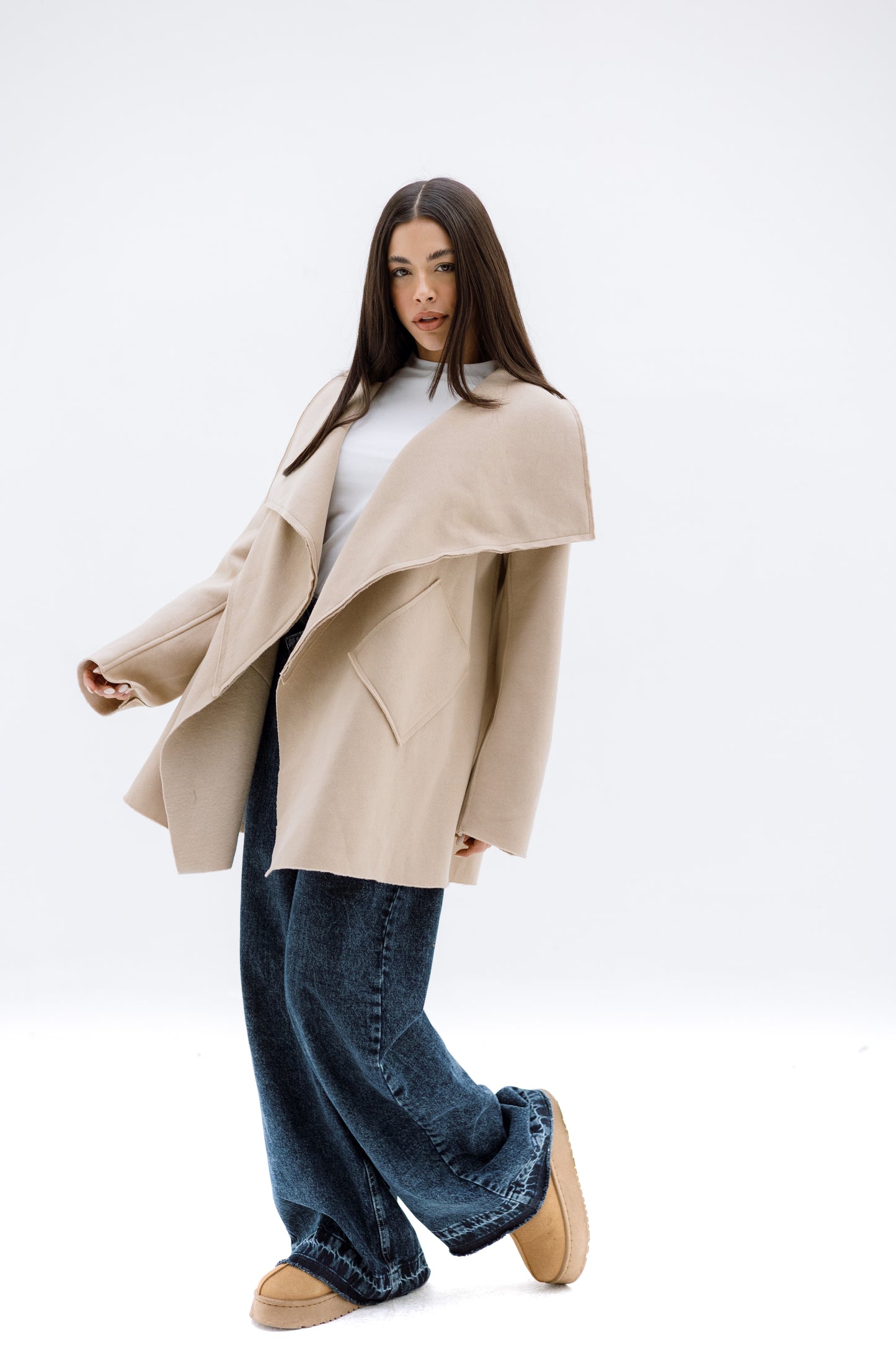 Unfinished milton cardigan- BEIGE