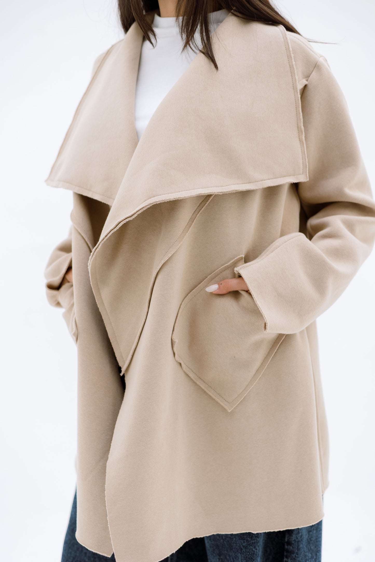 Unfinished milton cardigan- BEIGE