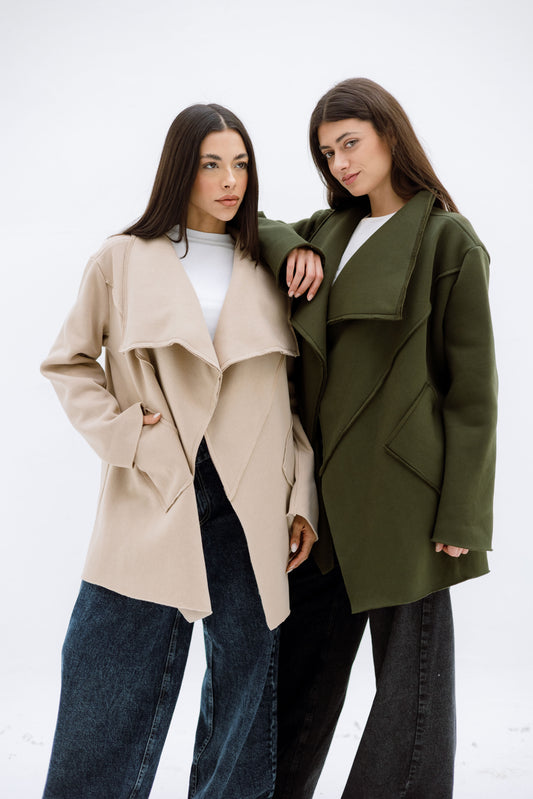 Unfinished Milton cardigan - OLIVE