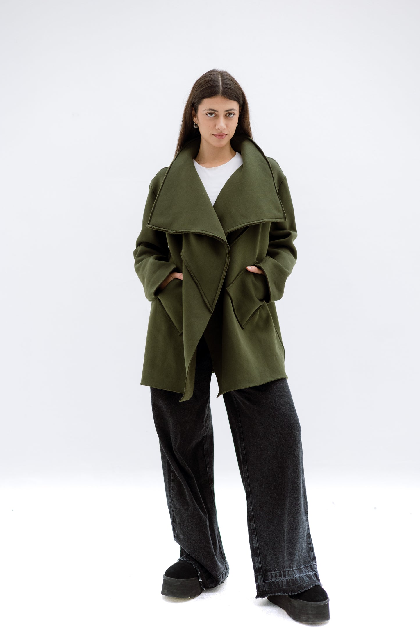 Unfinished Milton cardigan - OLIVE