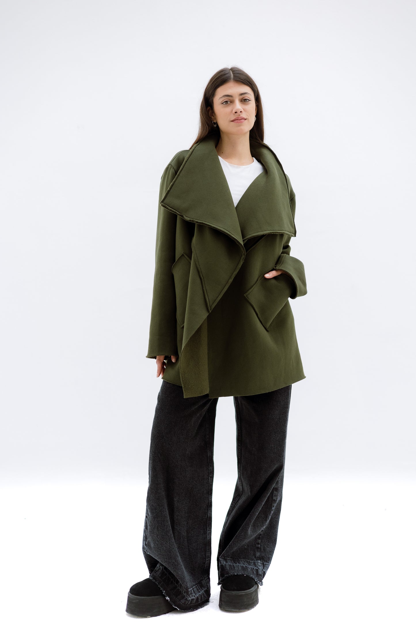 Unfinished Milton cardigan - OLIVE