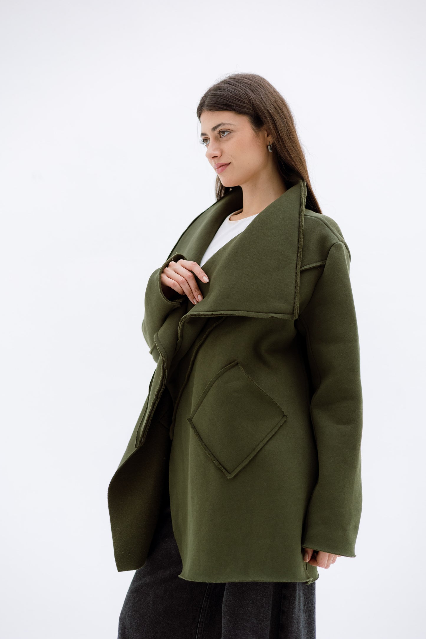 Unfinished Milton cardigan - OLIVE