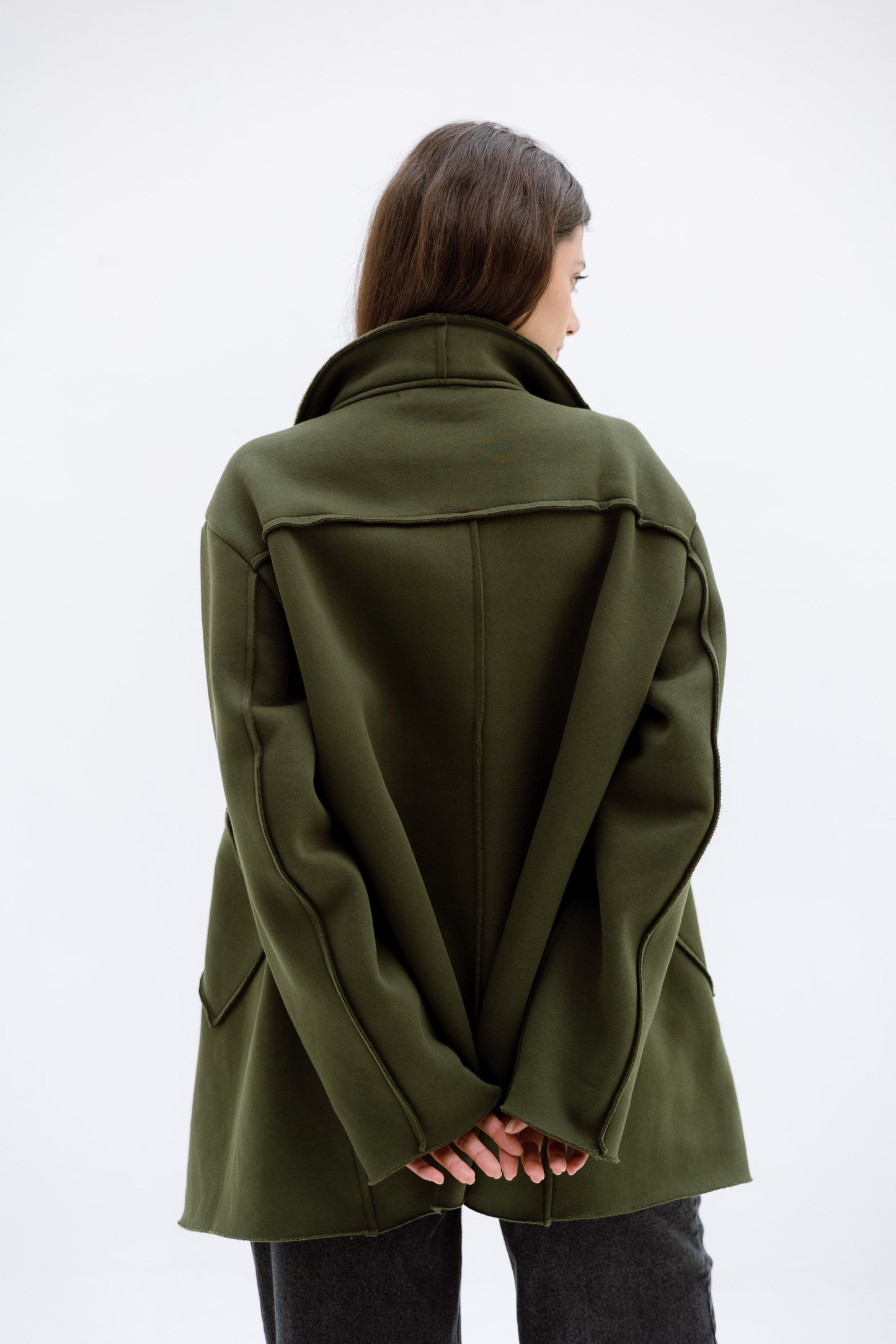 Unfinished Milton cardigan - OLIVE