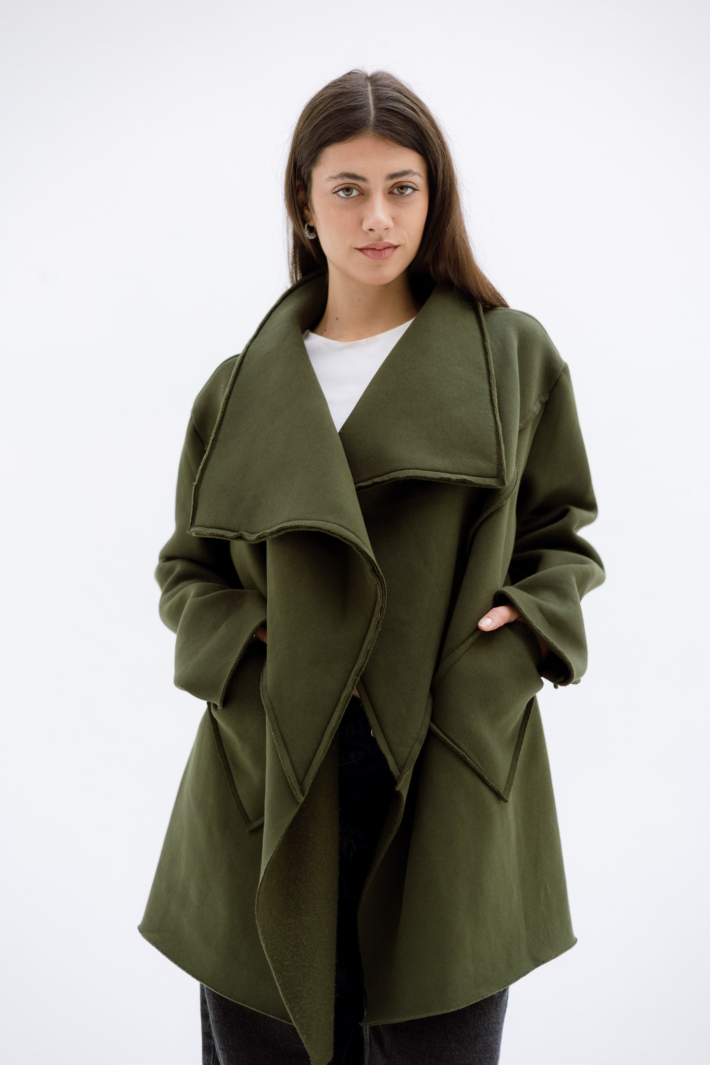 Unfinished Milton cardigan - OLIVE