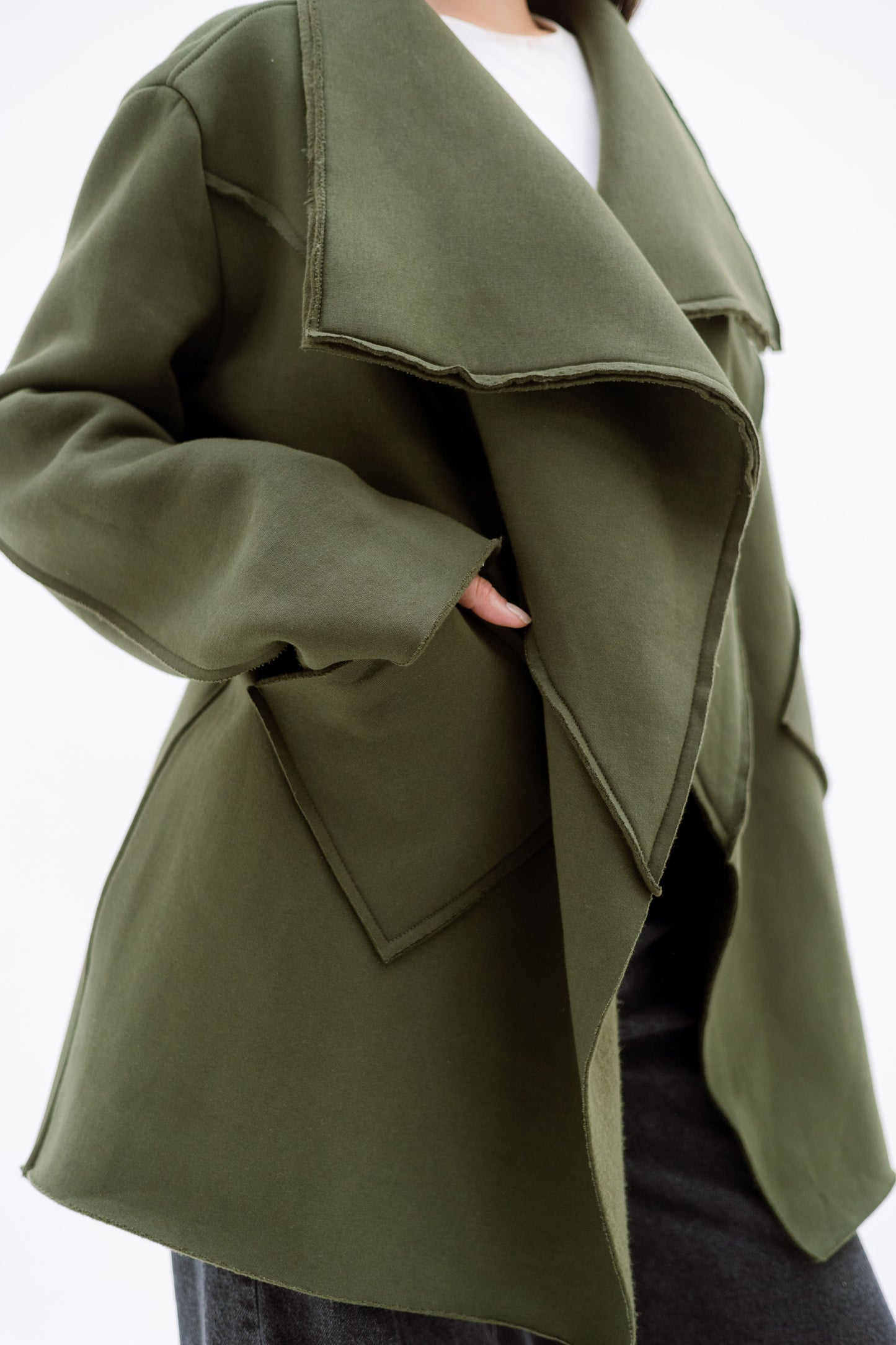 Unfinished Milton cardigan - OLIVE