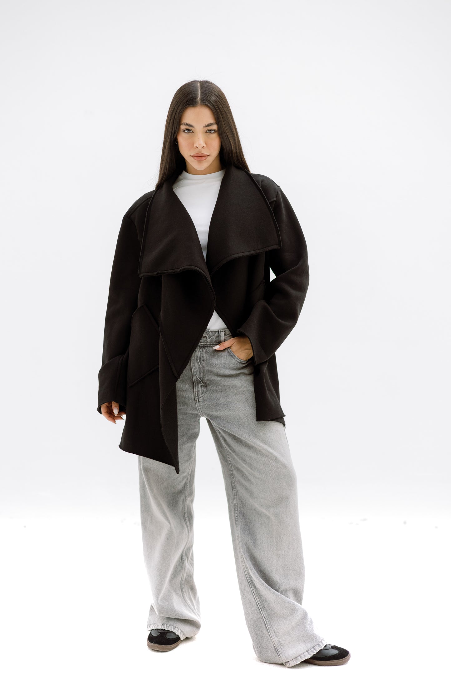 Unfinished Milton cardigan - BLACK