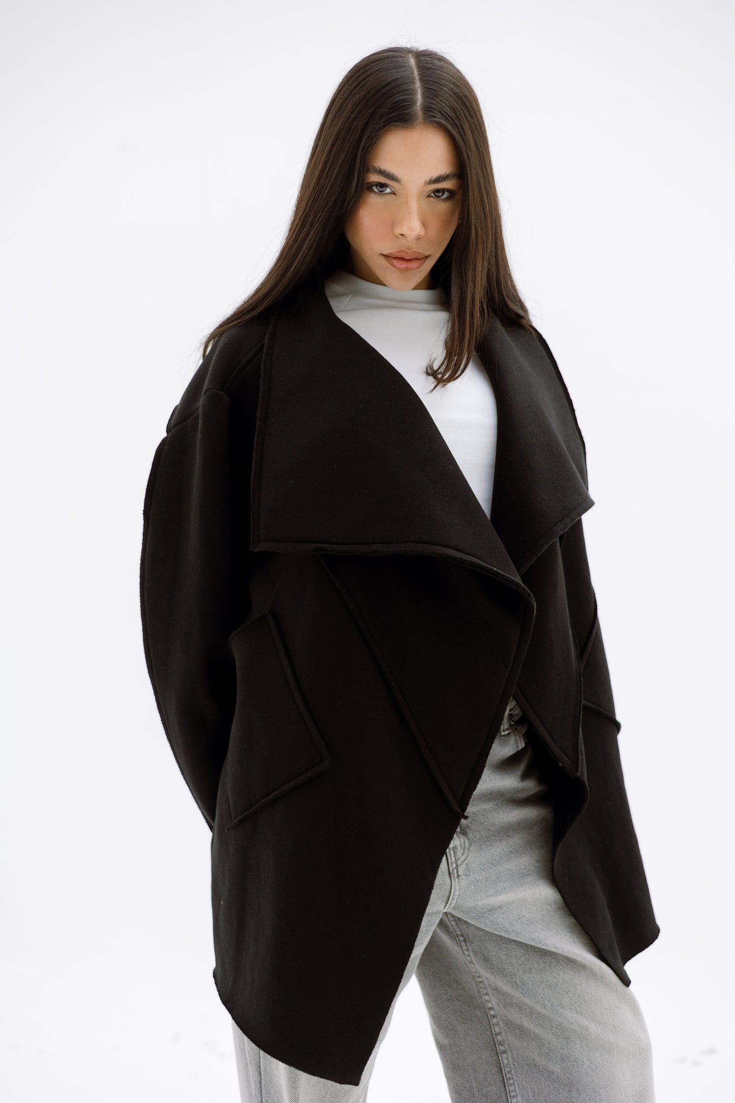 Unfinished Milton cardigan - BLACK