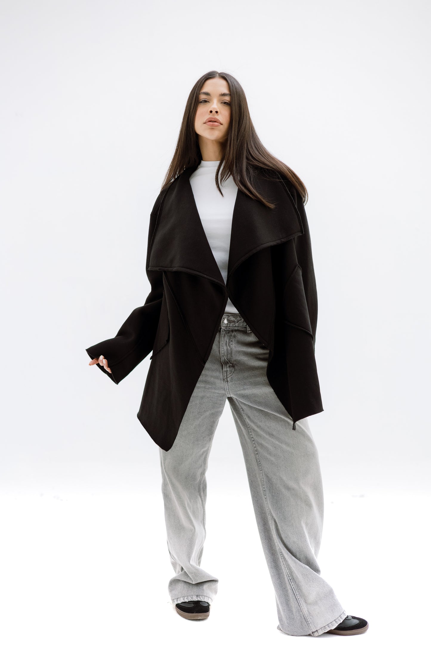 Unfinished Milton cardigan - BLACK