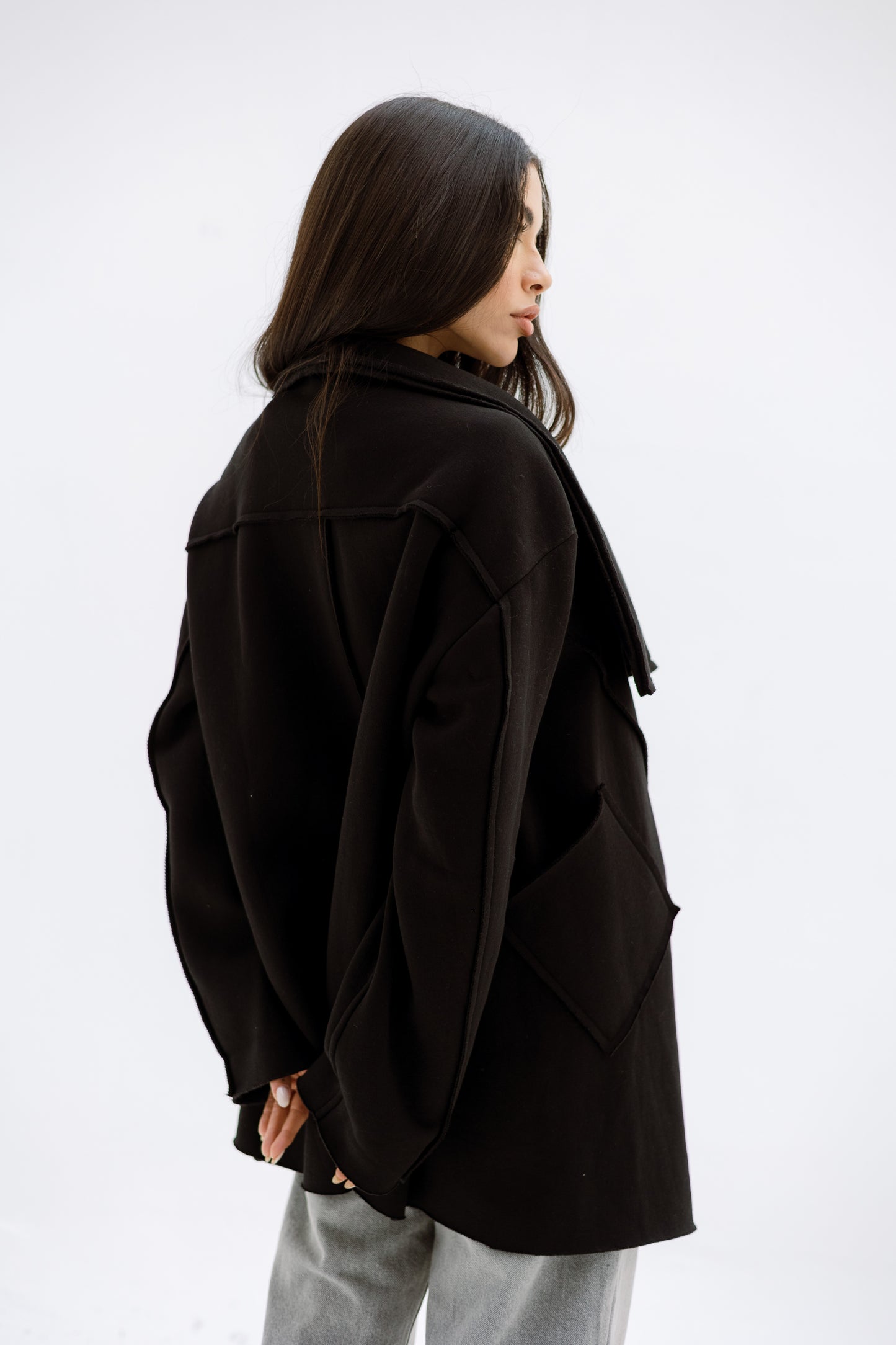 Unfinished Milton cardigan - BLACK