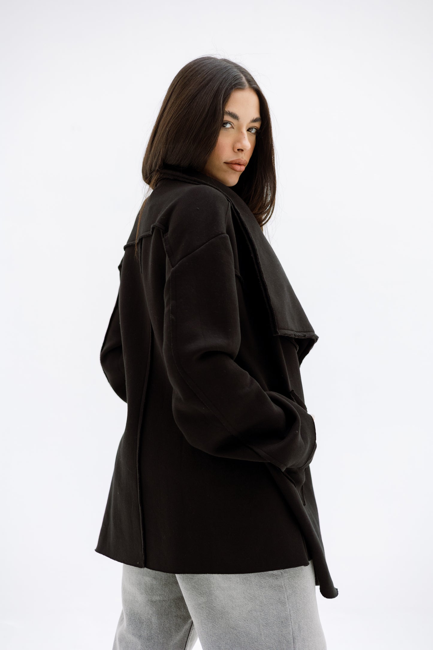 Unfinished Milton cardigan - BLACK