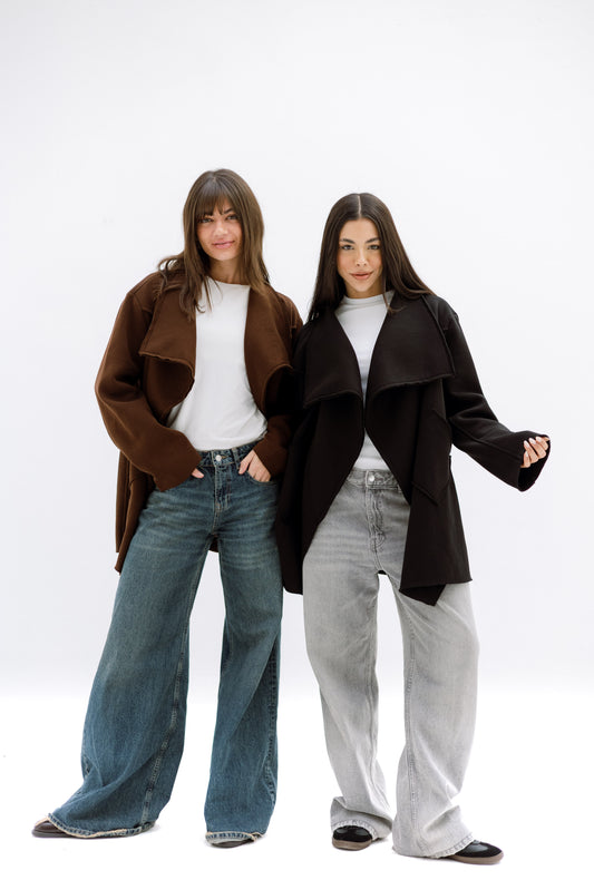 Unfinished Milton cardigan - BLACK