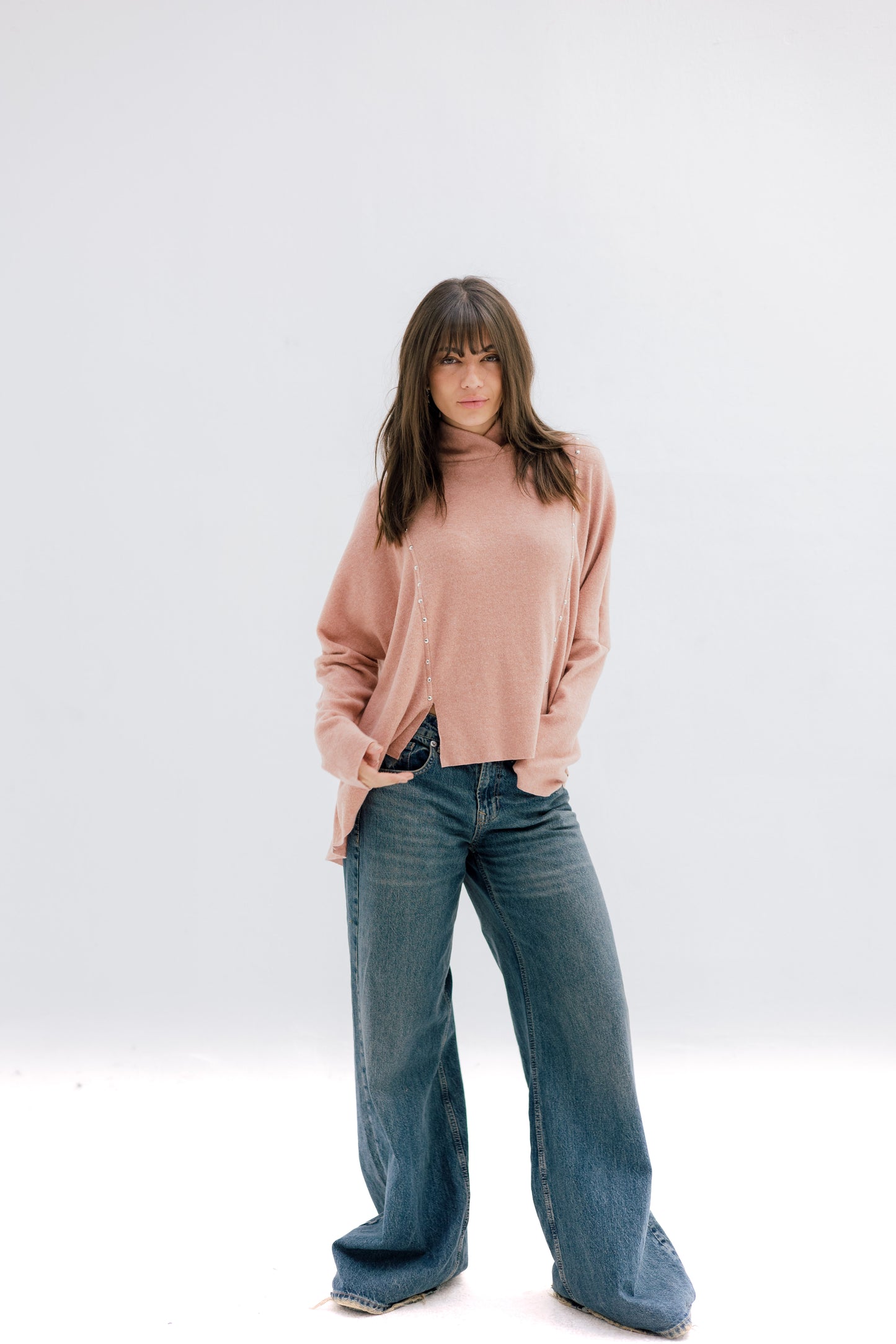 Studded knit top - PINK