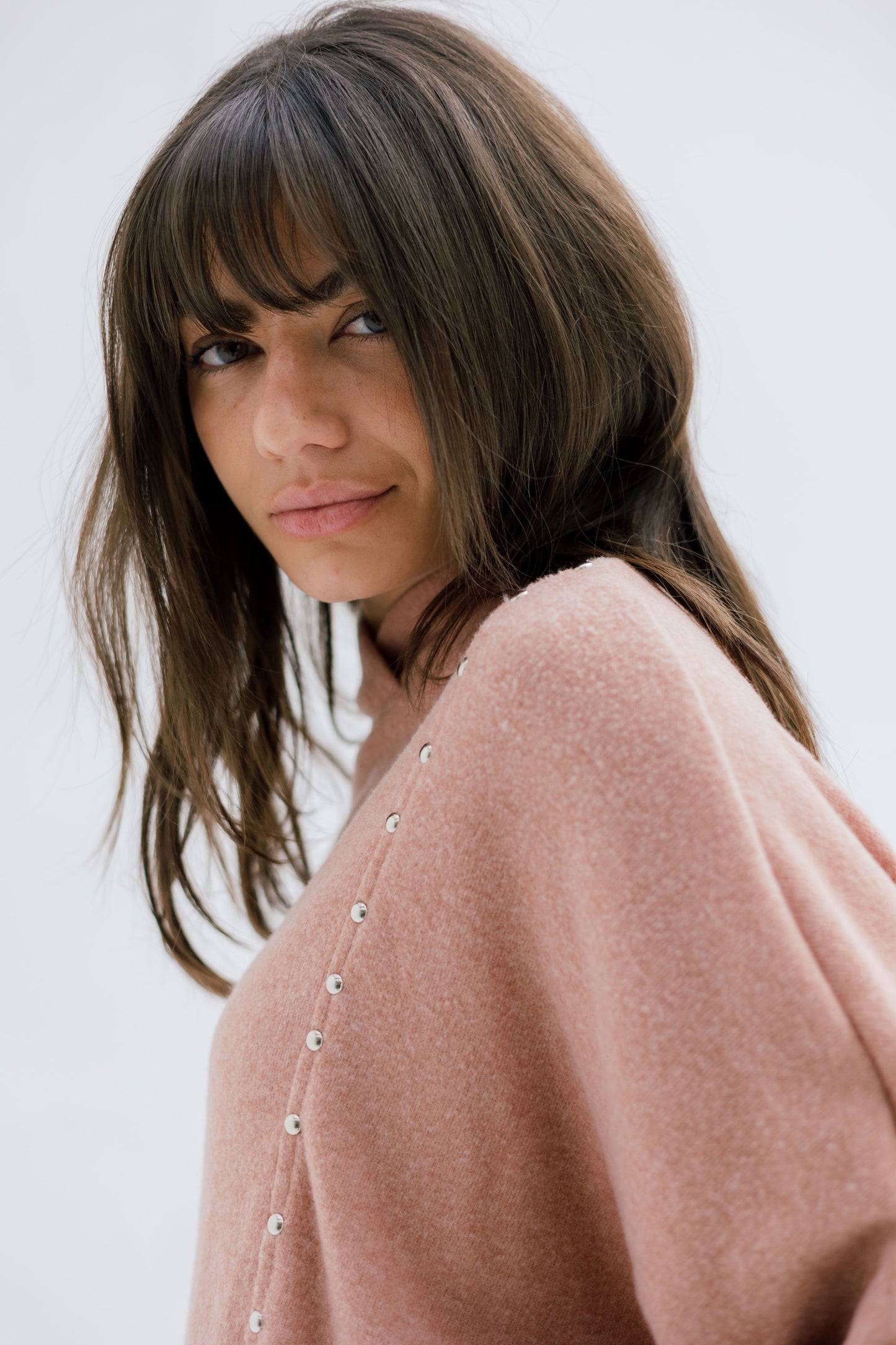 Studded knit top - PINK