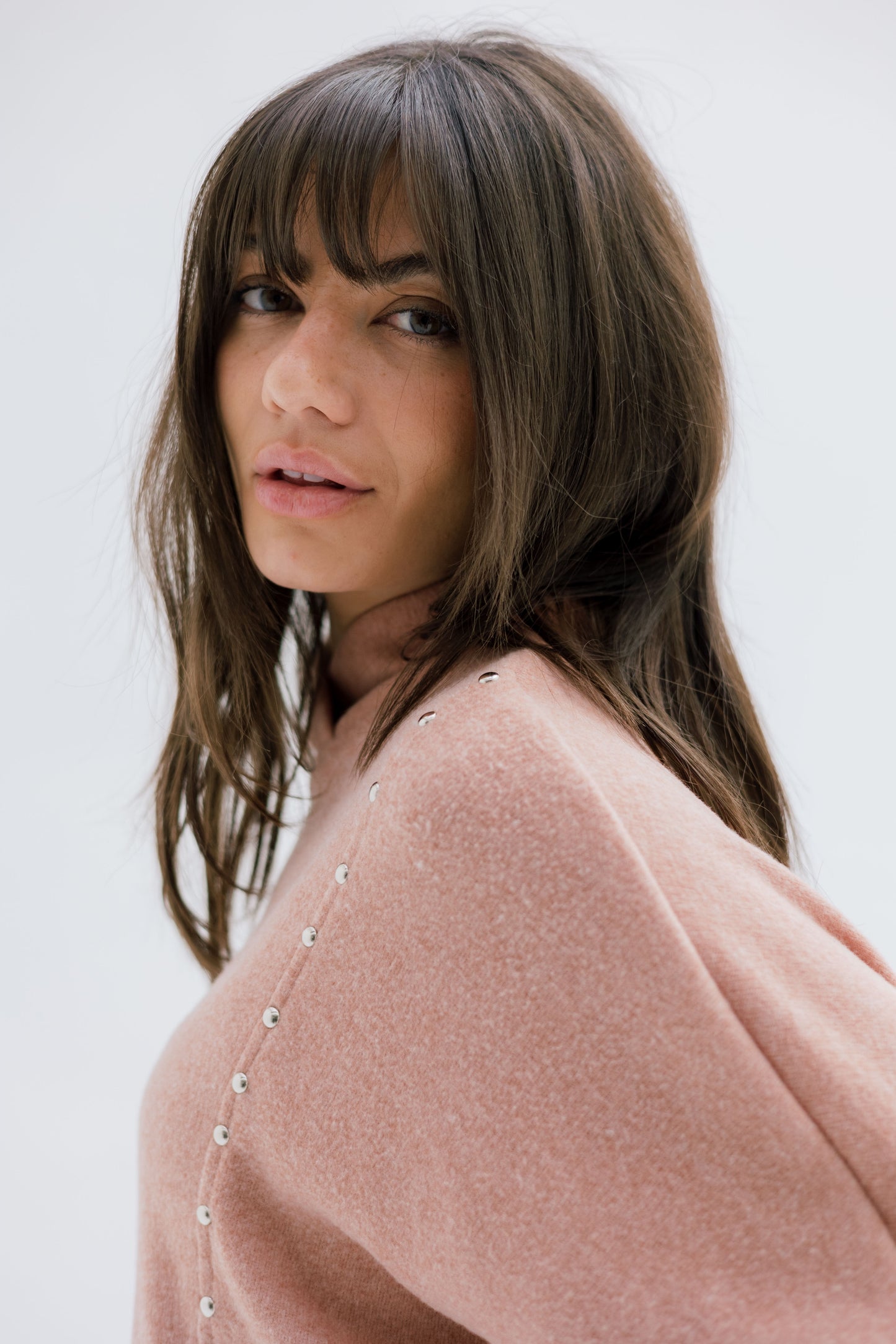 Studded knit top - PINK