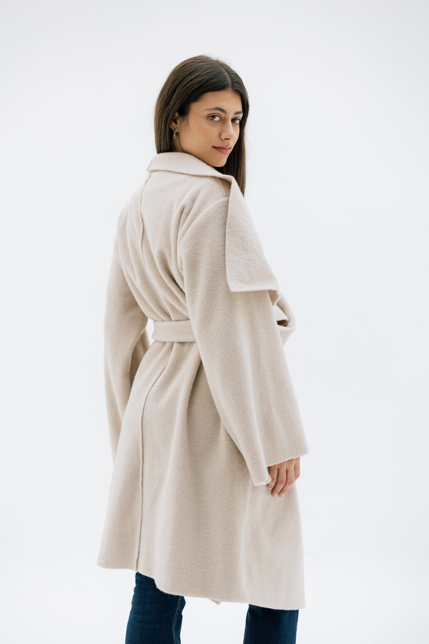 THE VELA WRAP COAT - BEIGE