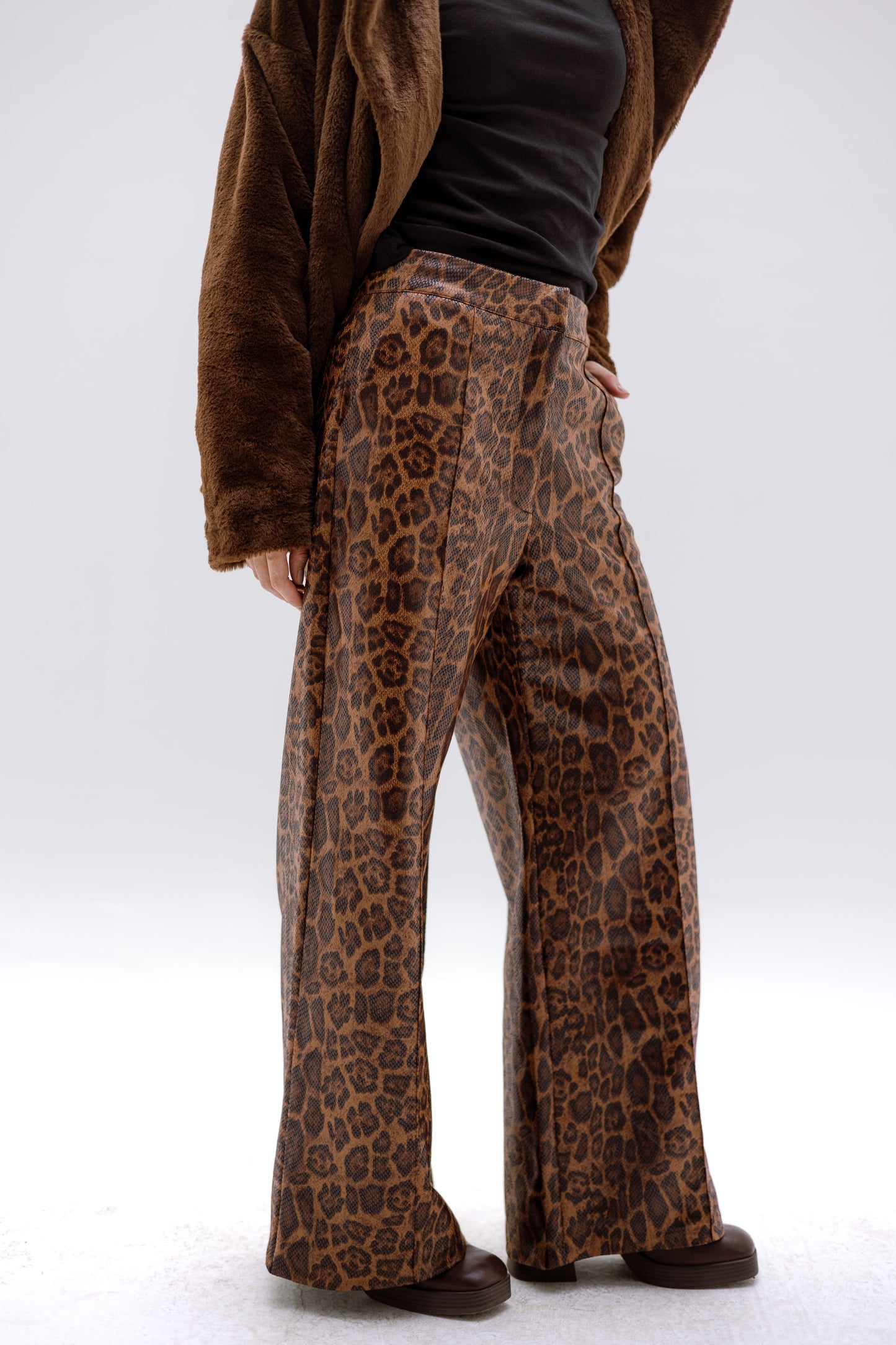 Leopard leather pants