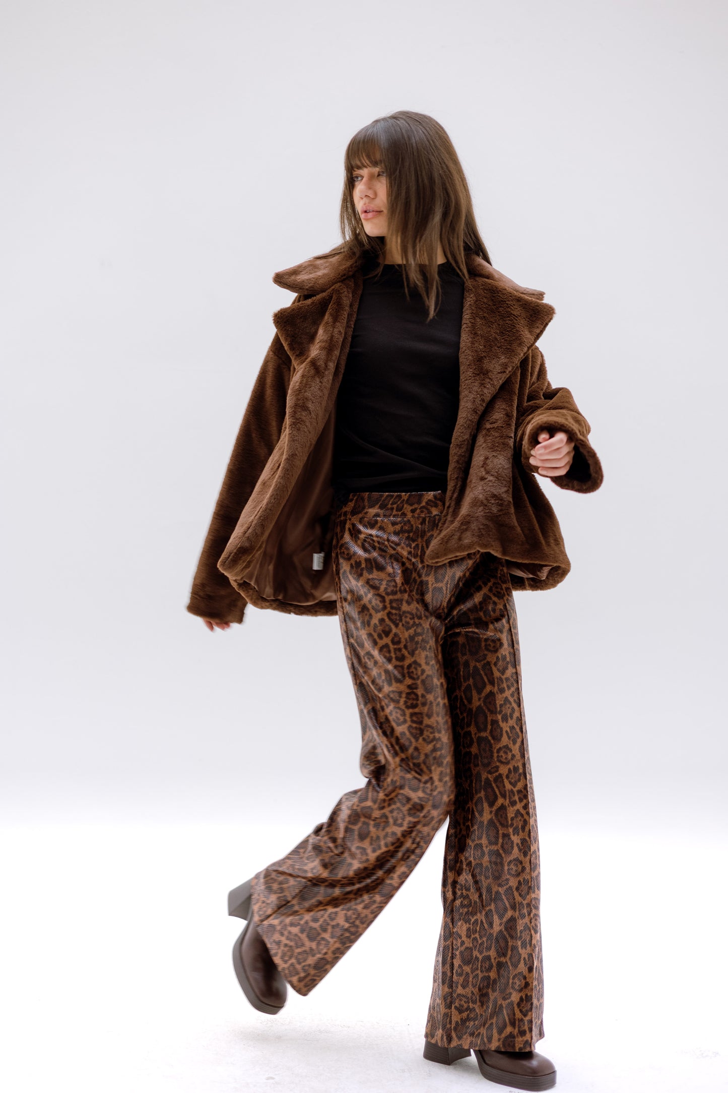 Leopard leather pants