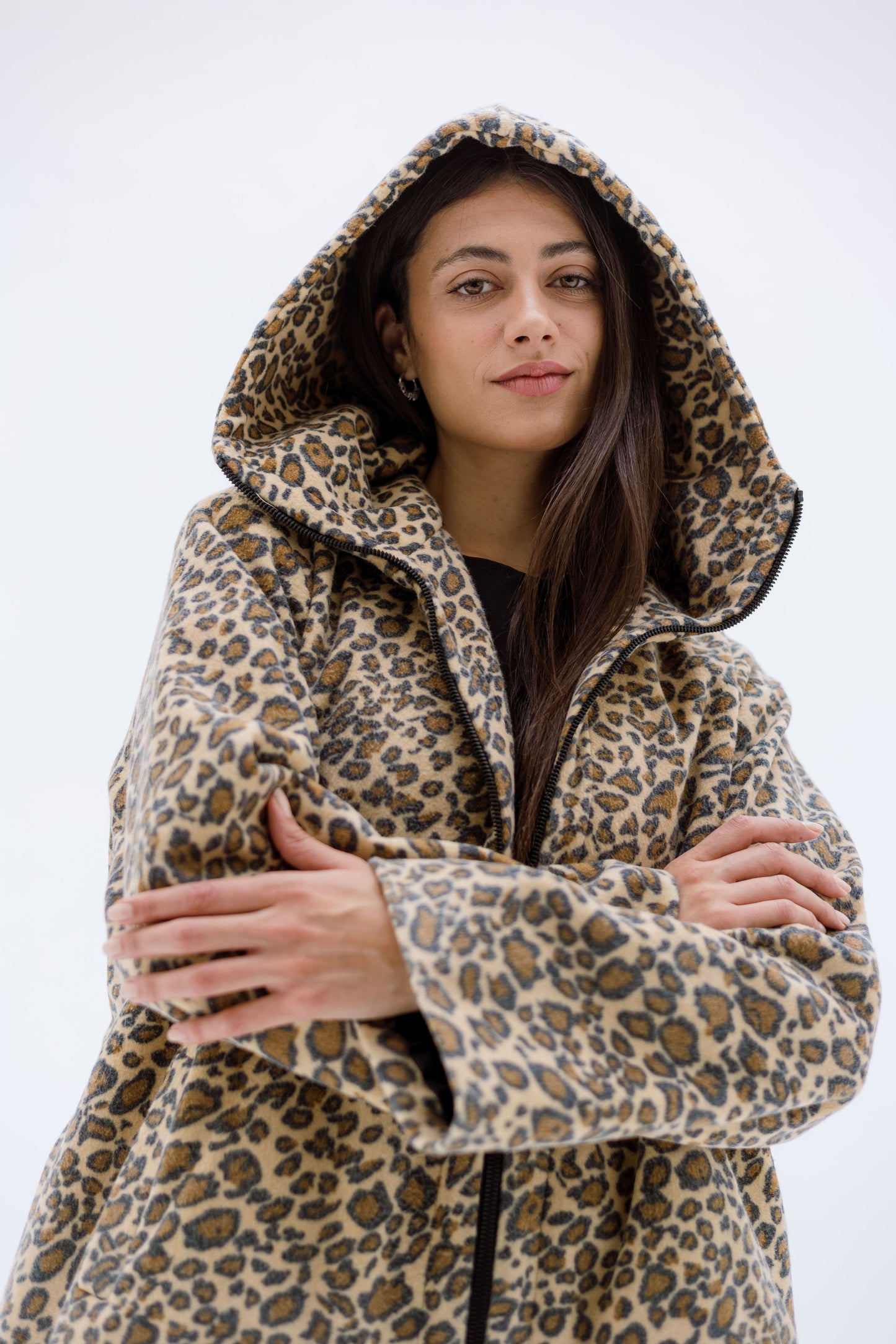 Leopard wool jacket