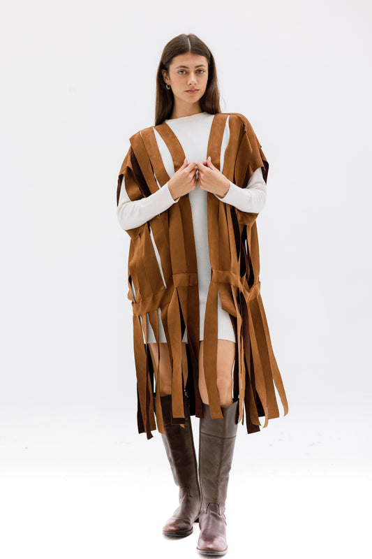 Cut out fringes cardigan - HAVAN