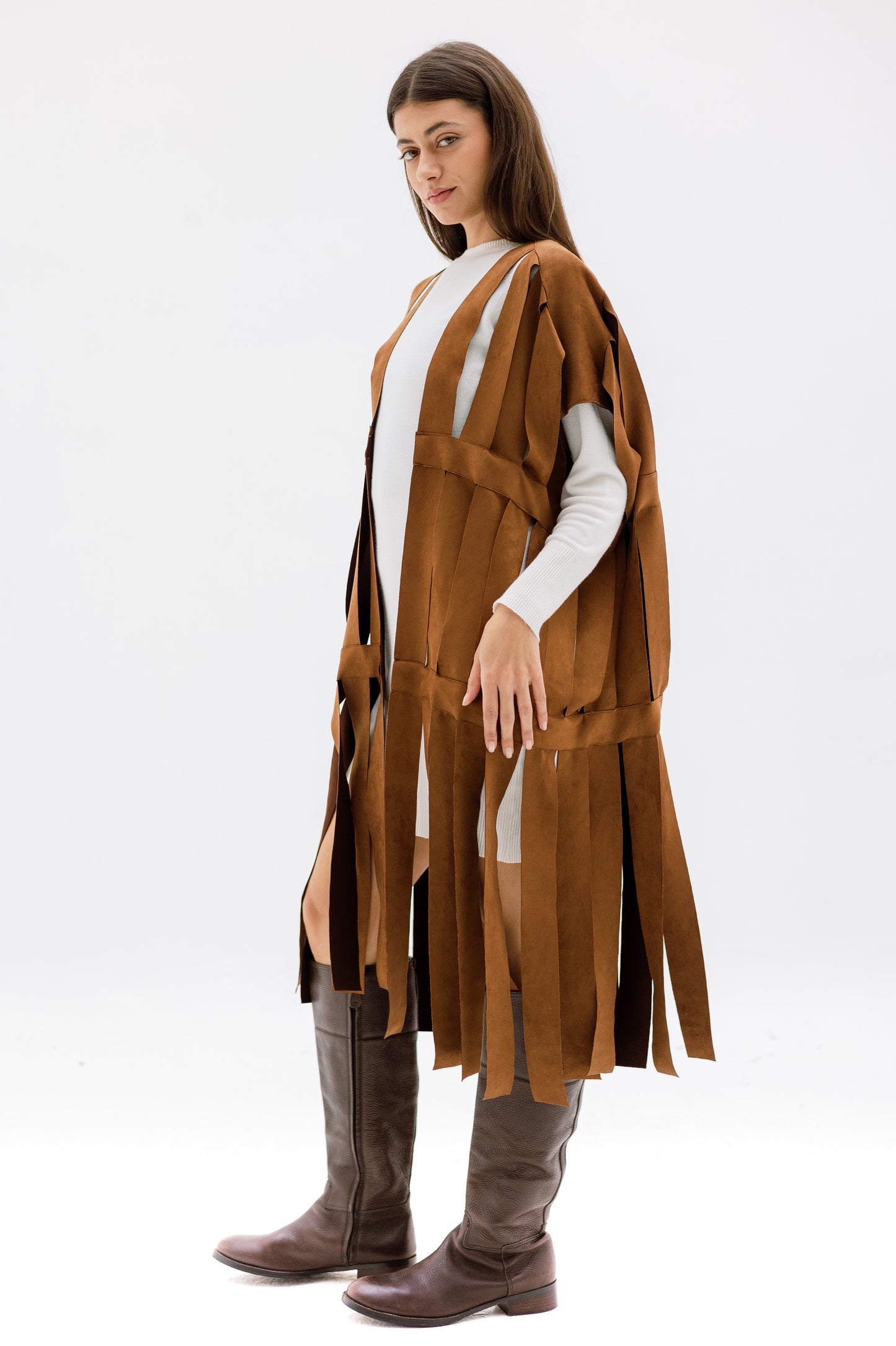 Cut out fringes cardigan - HAVAN