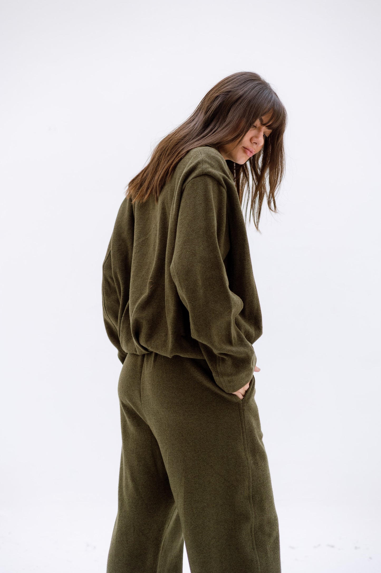 The calm zip set - OLIVE