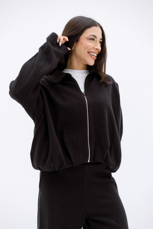 The calm zip set - BLACK