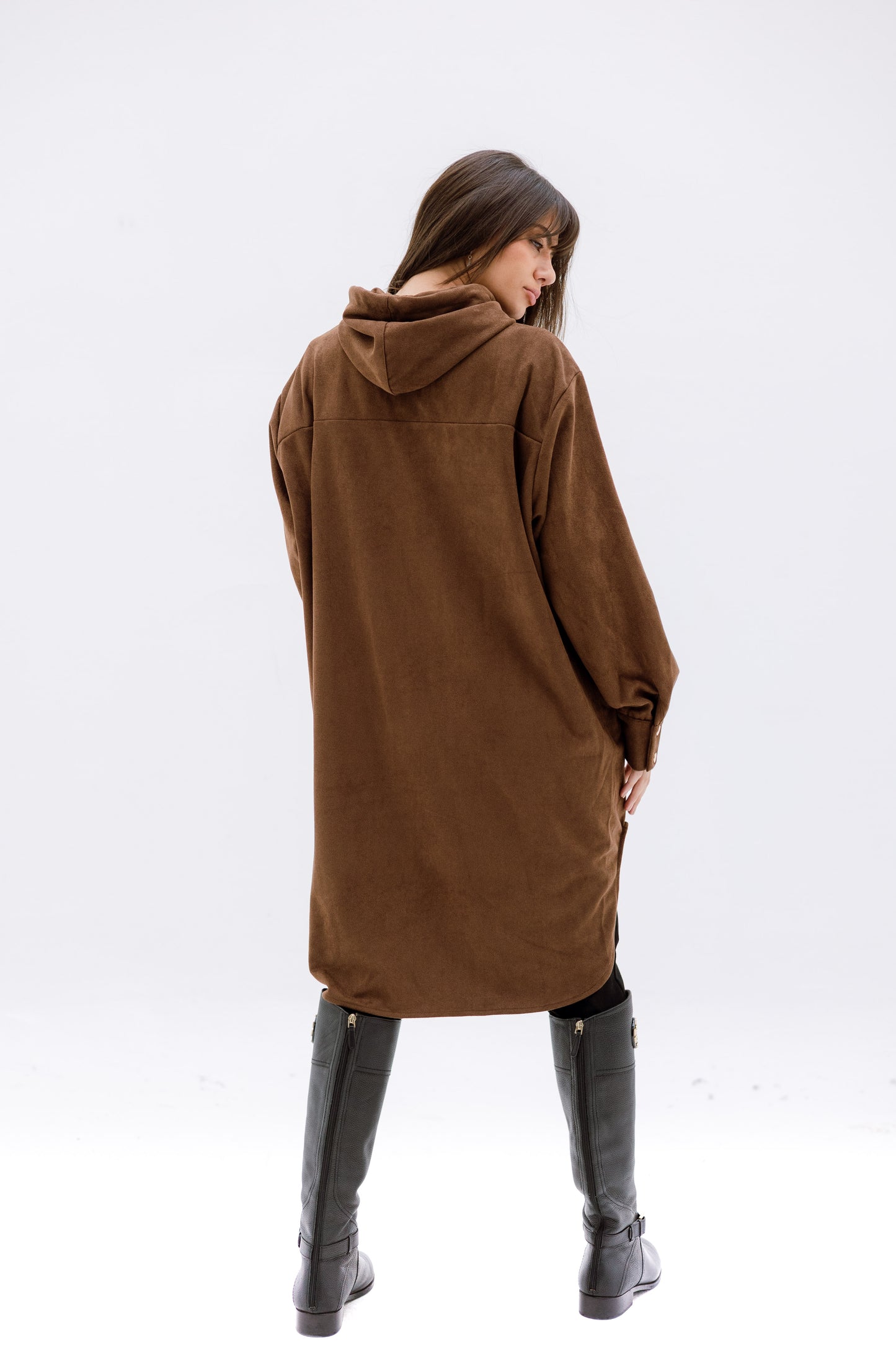 The striped suede oversized shirt