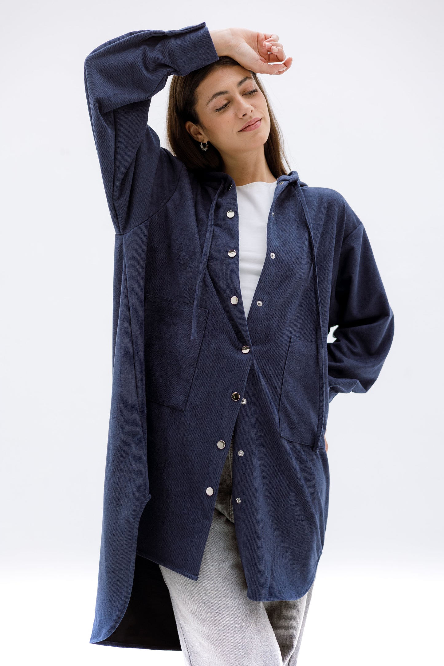 The striped suede oversized shirt